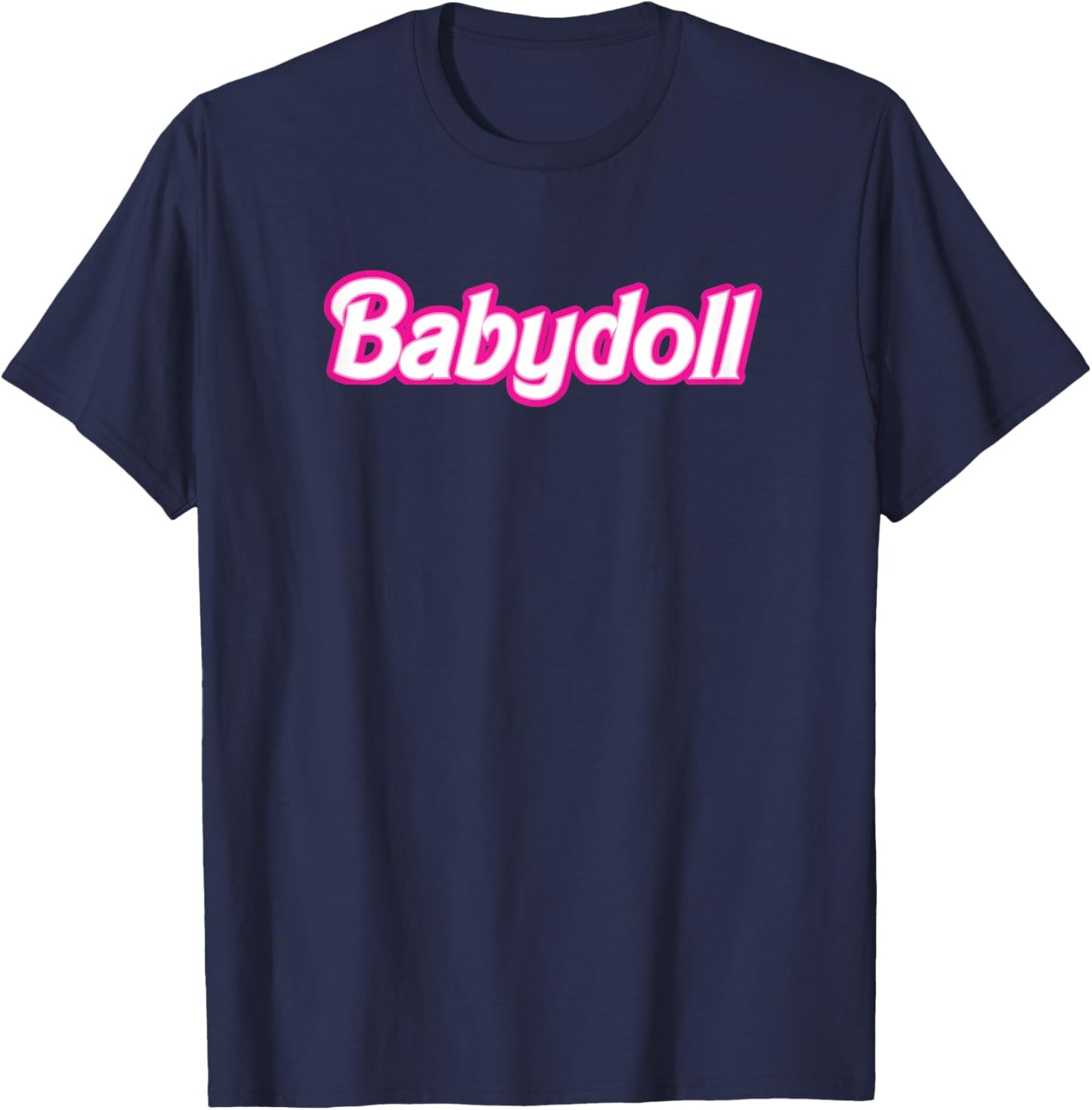 Babydoll Pink Retro Girlie T-Shirt - T-Shirt | Navy