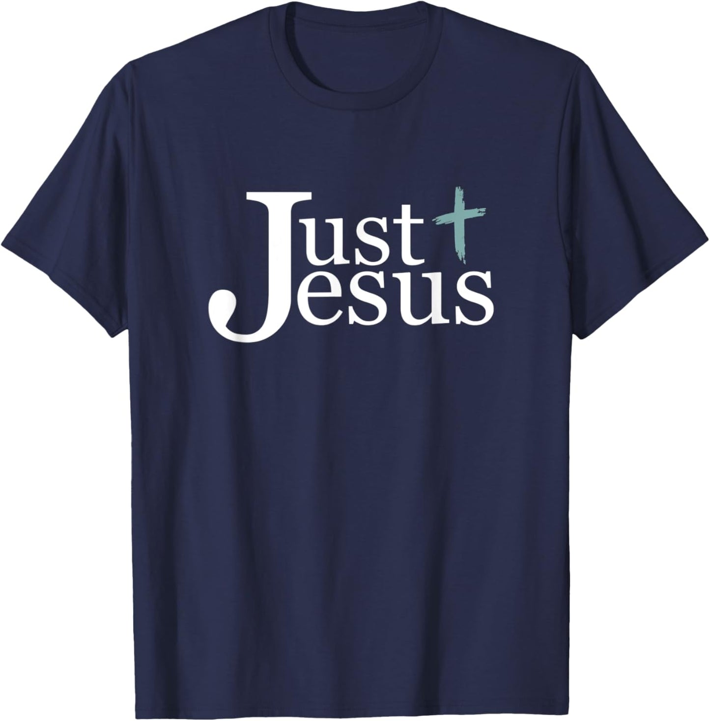 Trendy Christian or Women Religious Just Jesus T-Shirt - T-Shirt | Navy