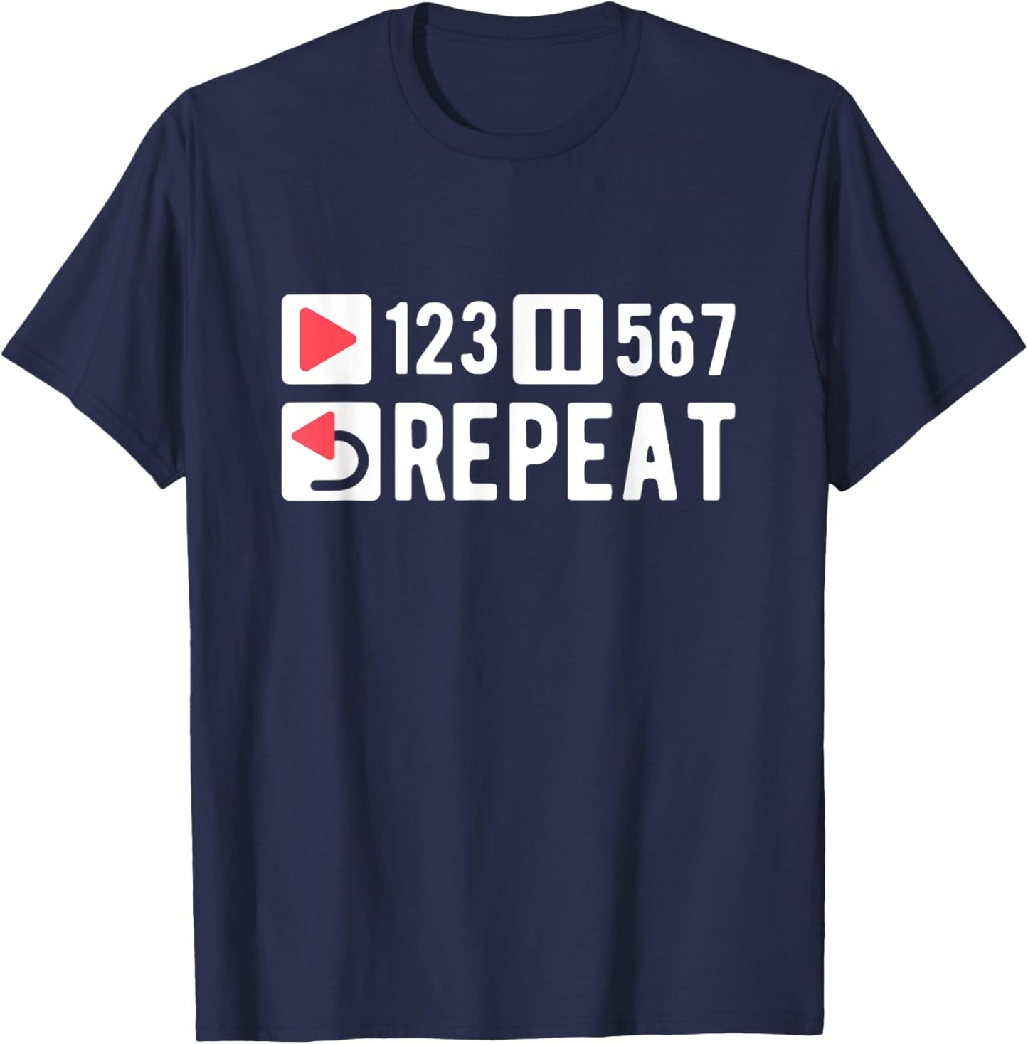 Latin Dancing Salsa Dancer 123-567 Repeat Salsa T-Shirt - T-Shirt | Navy