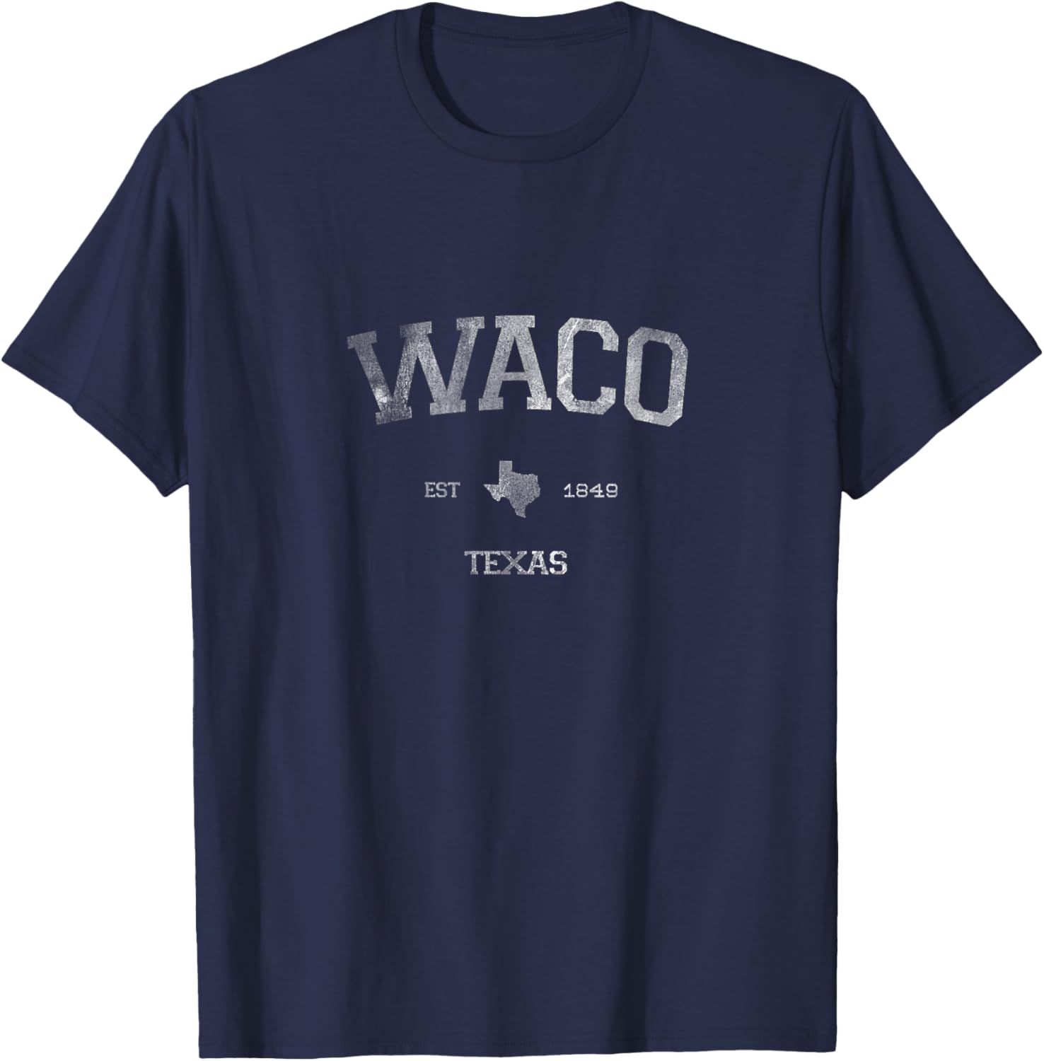 Classic Waco Texas TX State Vintage Sports Style T-Shirt - T-Shirt | Navy