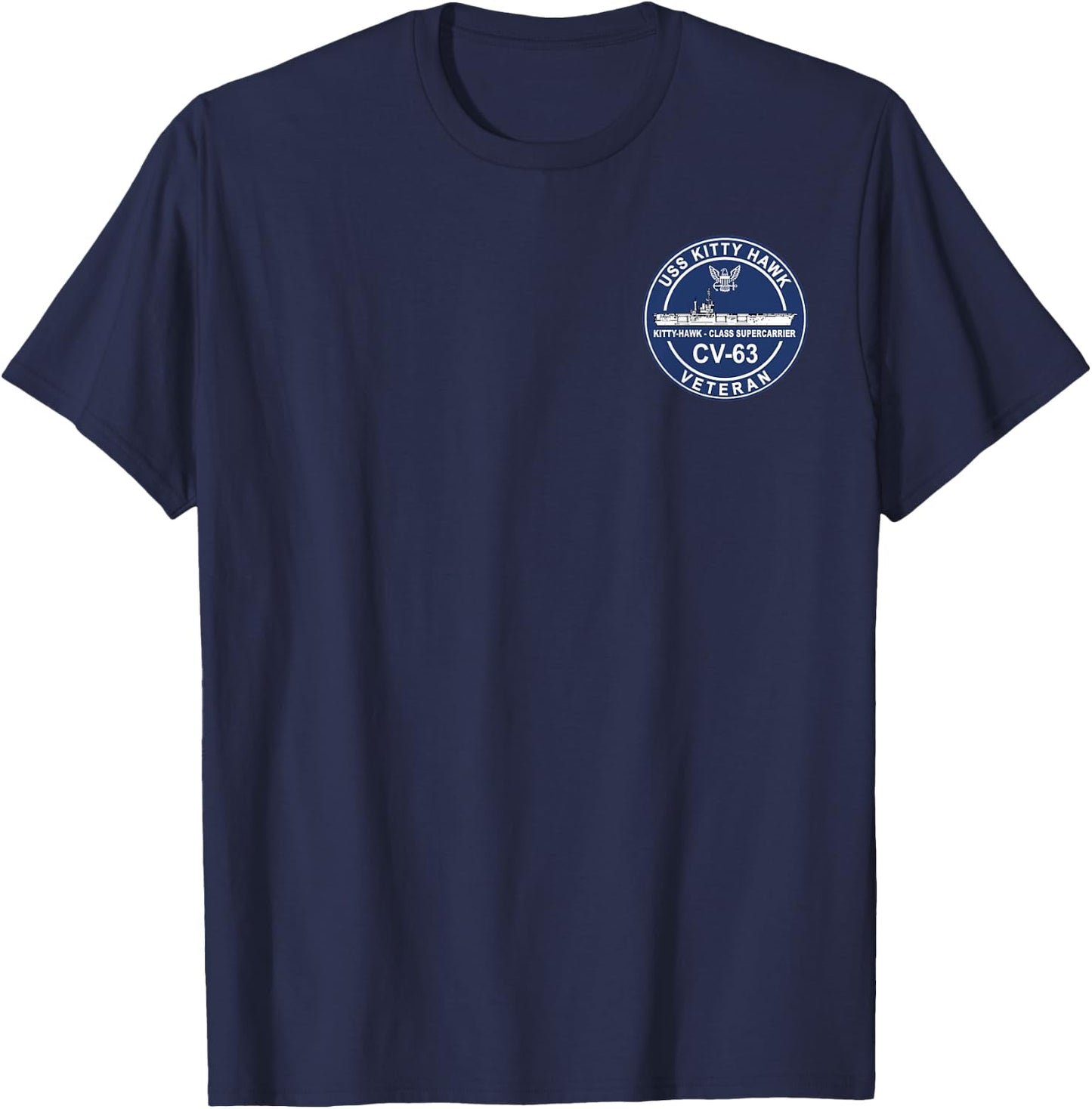 Vintage USS Kitty Hawk CV-63 Aircraft Carrier Veteran Flag T-Shirt - T-Shirt | Navy