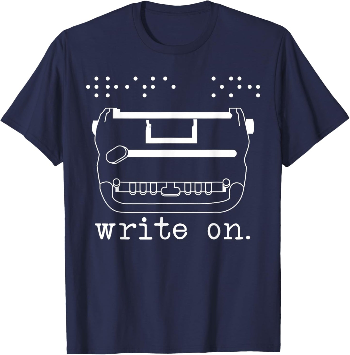 Write On Braille Visually Impaired Blind Awareness T-Shirt - T-Shirt | Navy