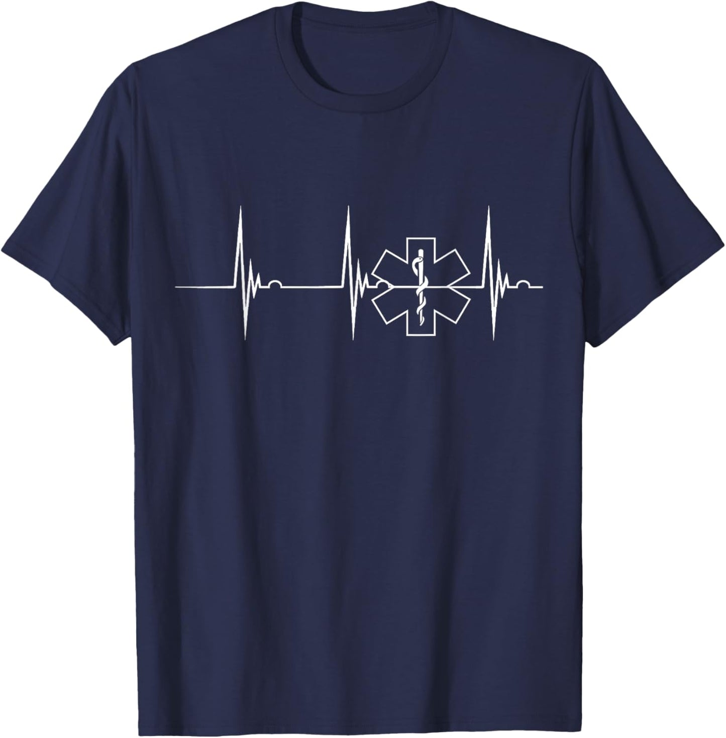 First Responder Heartbeat EKG Pulse Medical EMT Paramedic T-Shirt - T-Shirt | Navy