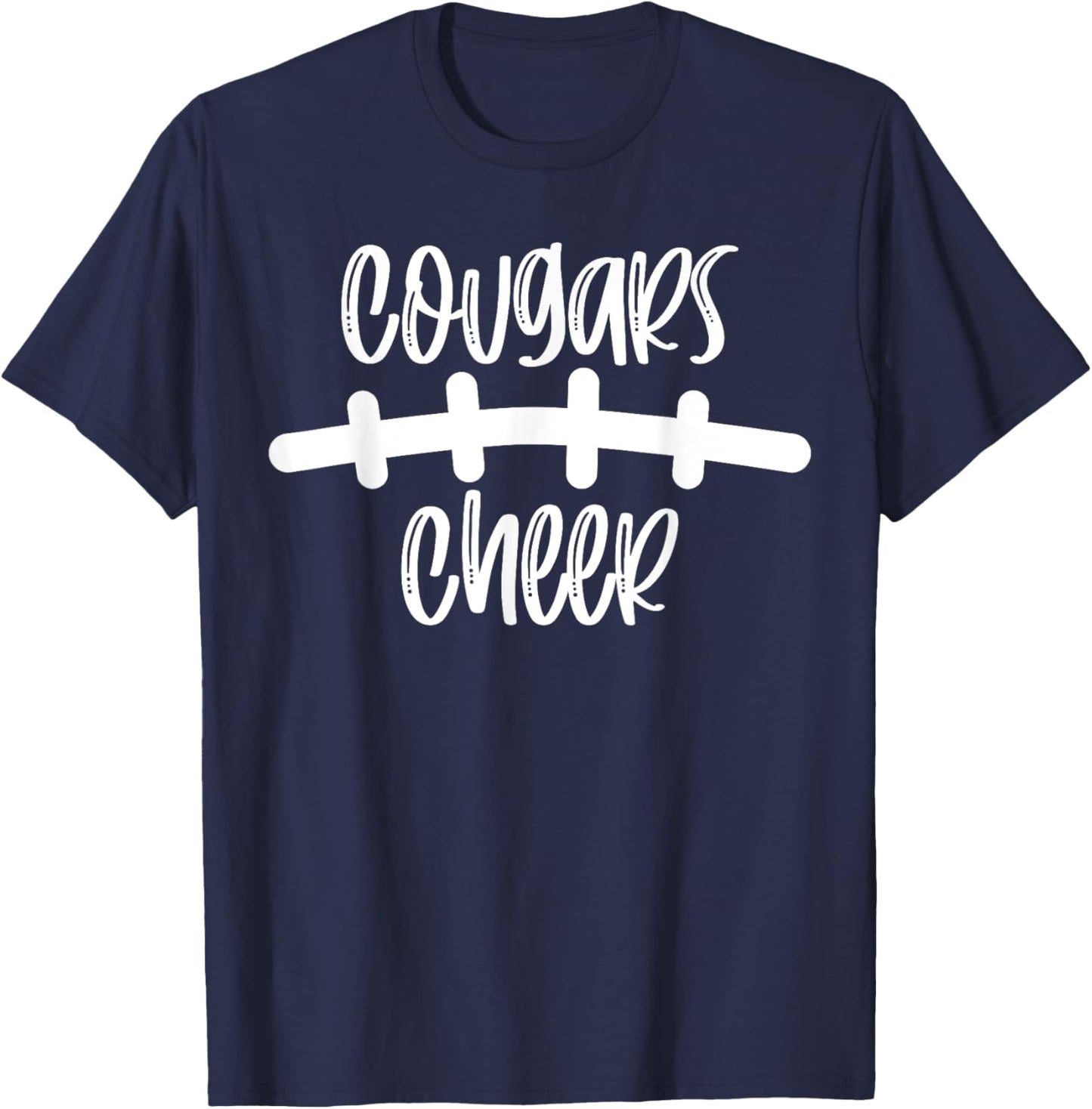 Cougars Cheer School Spirit Football Team Mascot Game Night T-Shirt - T-Shirt | Navy
