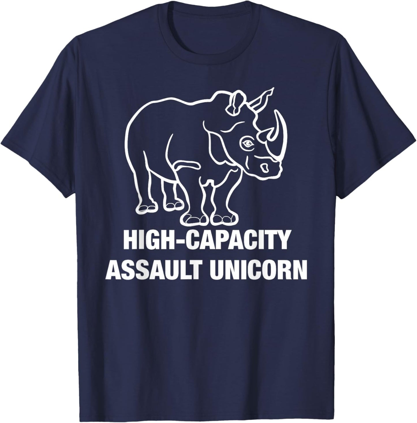 Funny Unicorn Military High Capacity Assault Rhino Horn T-Shirt - T-Shirt | Navy