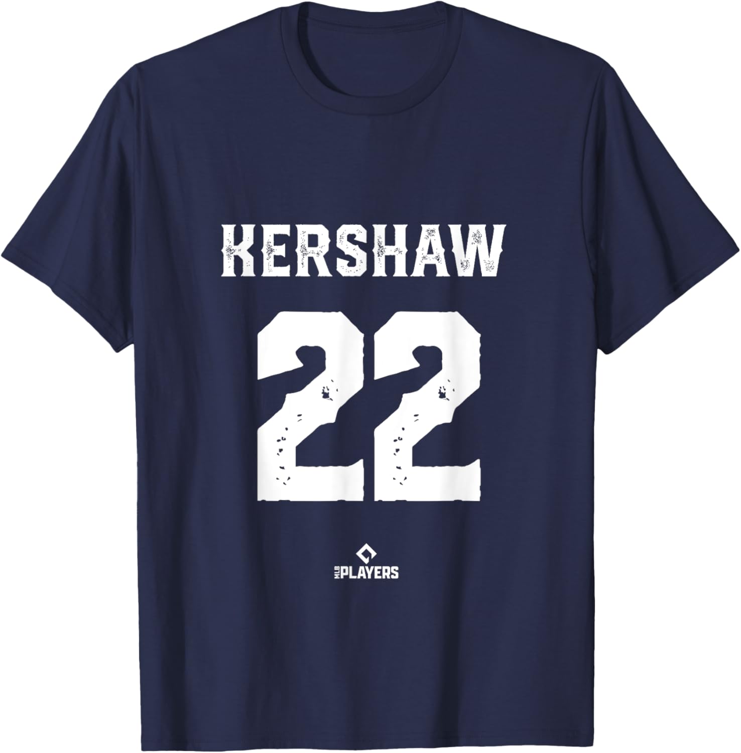 Clayton Kershaw 22 MLBPA Los Angeles Baseball Player T-Shirt - T-Shirt | Navy