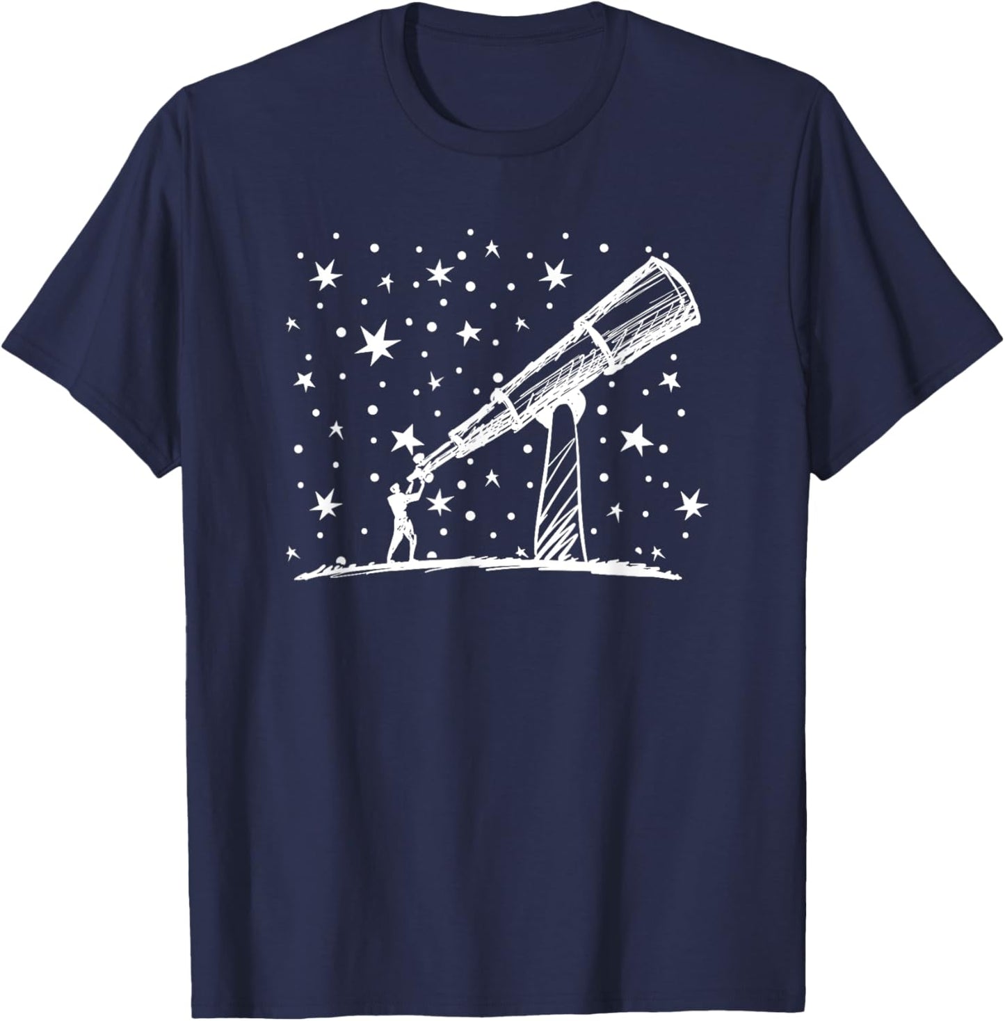 Telescope Astronomer Stars Galaxy Universe Space Astronomy T-Shirt - T-Shirt | Navy