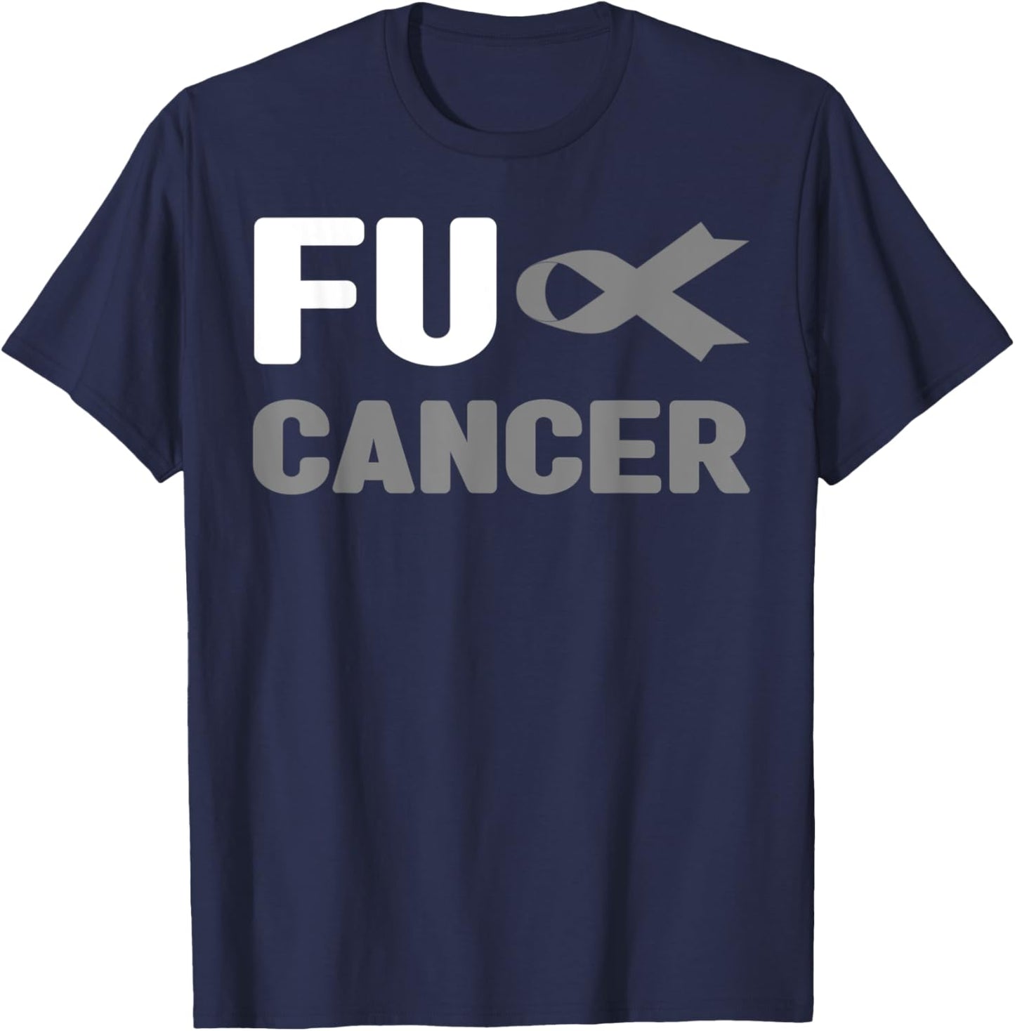 Fuck Brain Cancer Shirt - Fuck Brain Cancer Awareness T-Shirt - T-Shirt | Navy