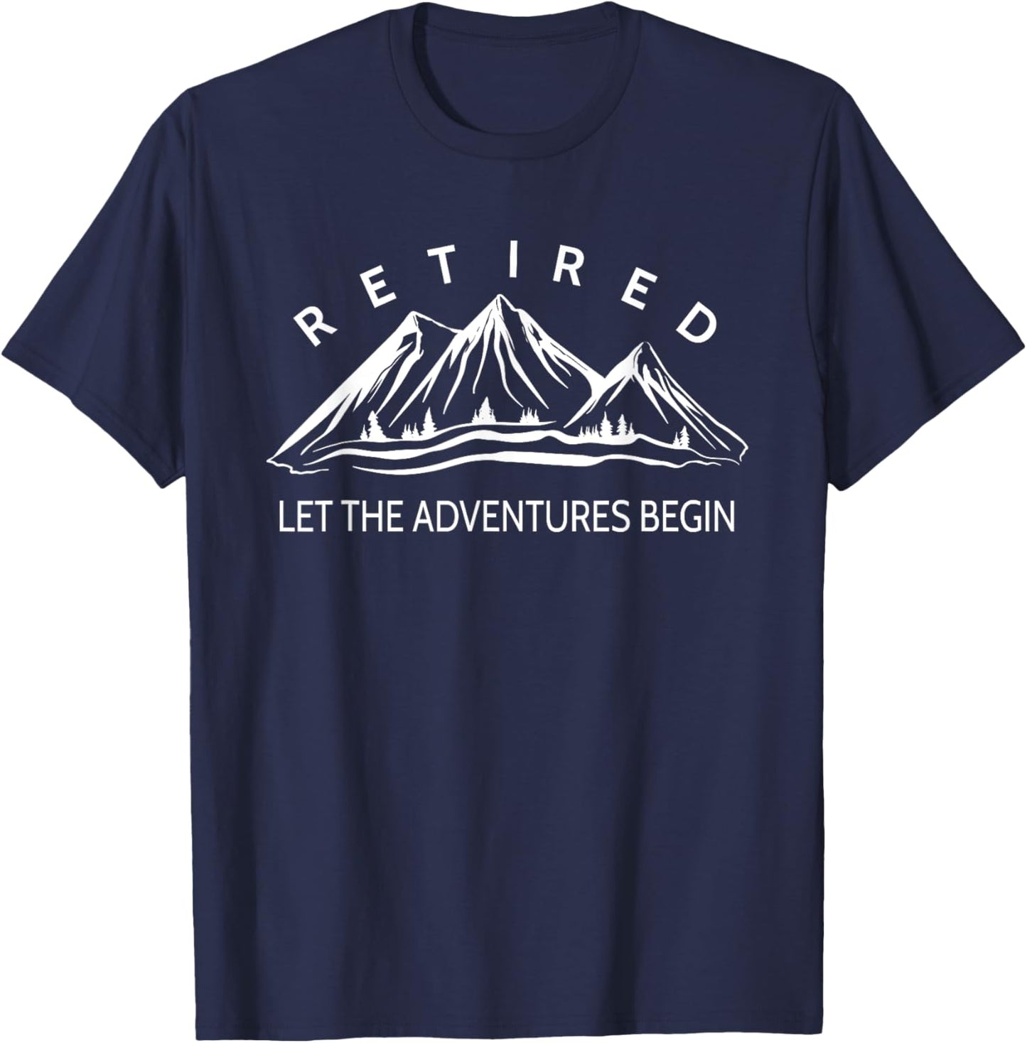 Retired Let The Adventures Begin Mountain T-Shirt - T-Shirt | Navy