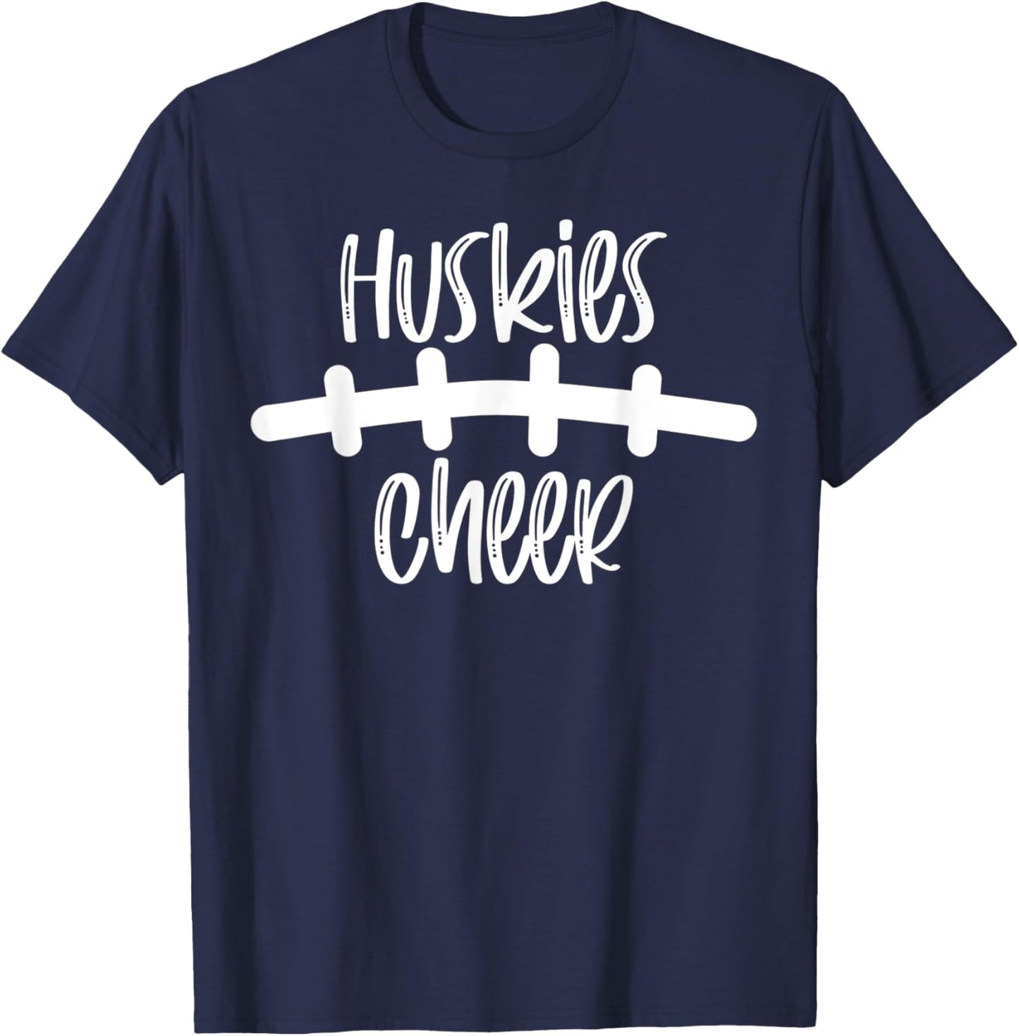 Huskies Cheer School Spirit Football Team Mascot Game Night T-Shirt - T-Shirt | Navy