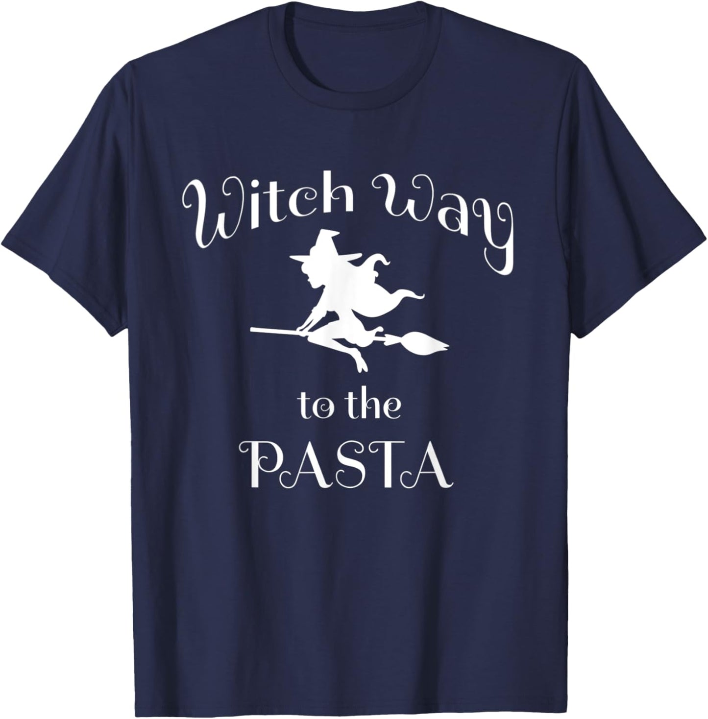 Halloween Pun Witch Way To The Pasta T-Shirt - T-Shirt | Navy