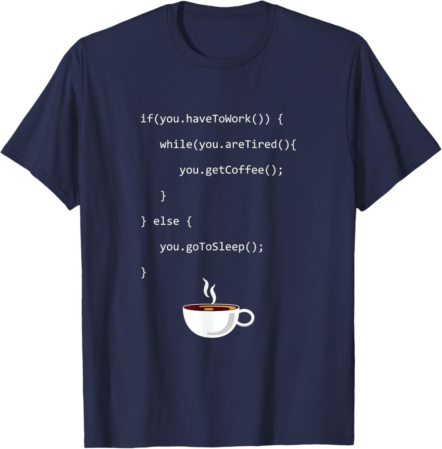 Programming Coffee Full Stack Coder Software Developer T-Shirt - T-Shirt | Navy