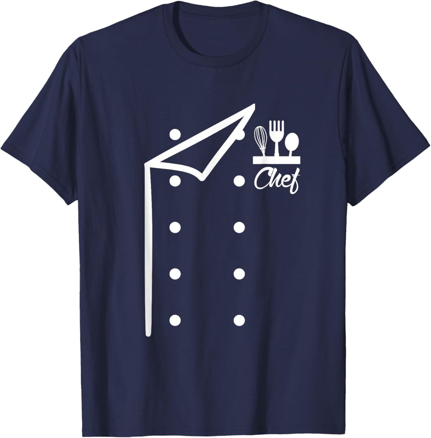 Chef Uniform Jacket Faux Cook for Cooking Funny Costume T-Shirt - T-Shirt | Navy