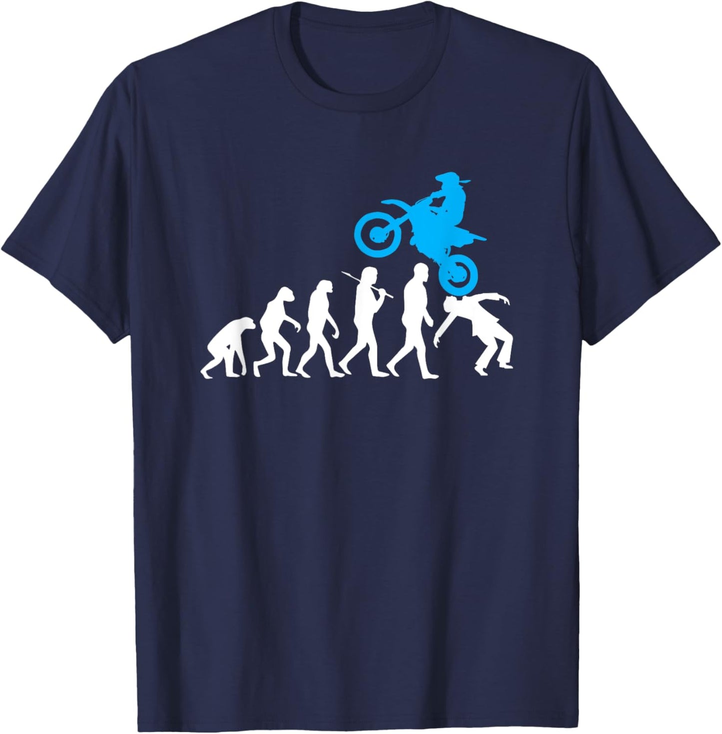 Funny Dirt Bike Evolution Braap MX Motocross Rider Boys T-Shirt - T-Shirt | Navy