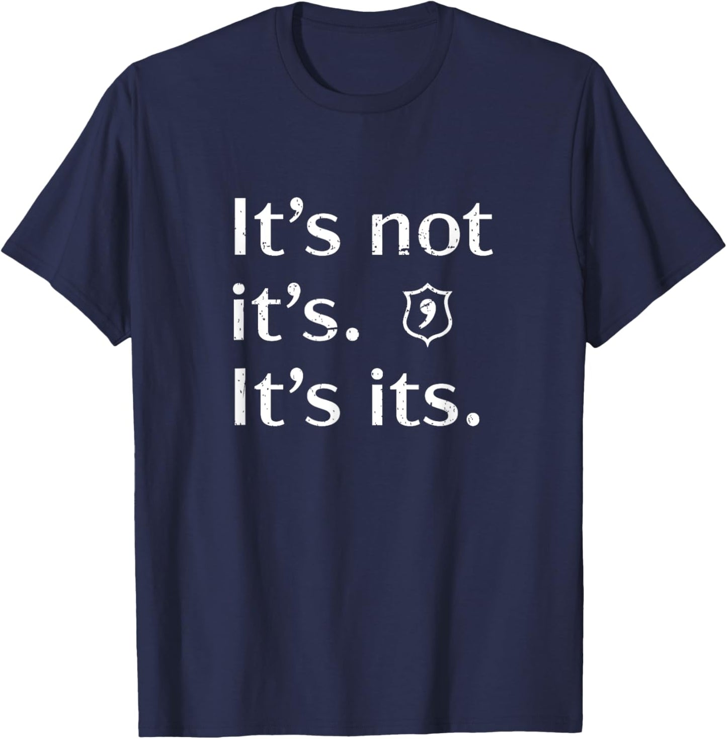 English Teacher Linguist Correct Spelling Grammar Apostrophes Police Badge Languages Funny Black T-Shirt - T-Shirt | Navy