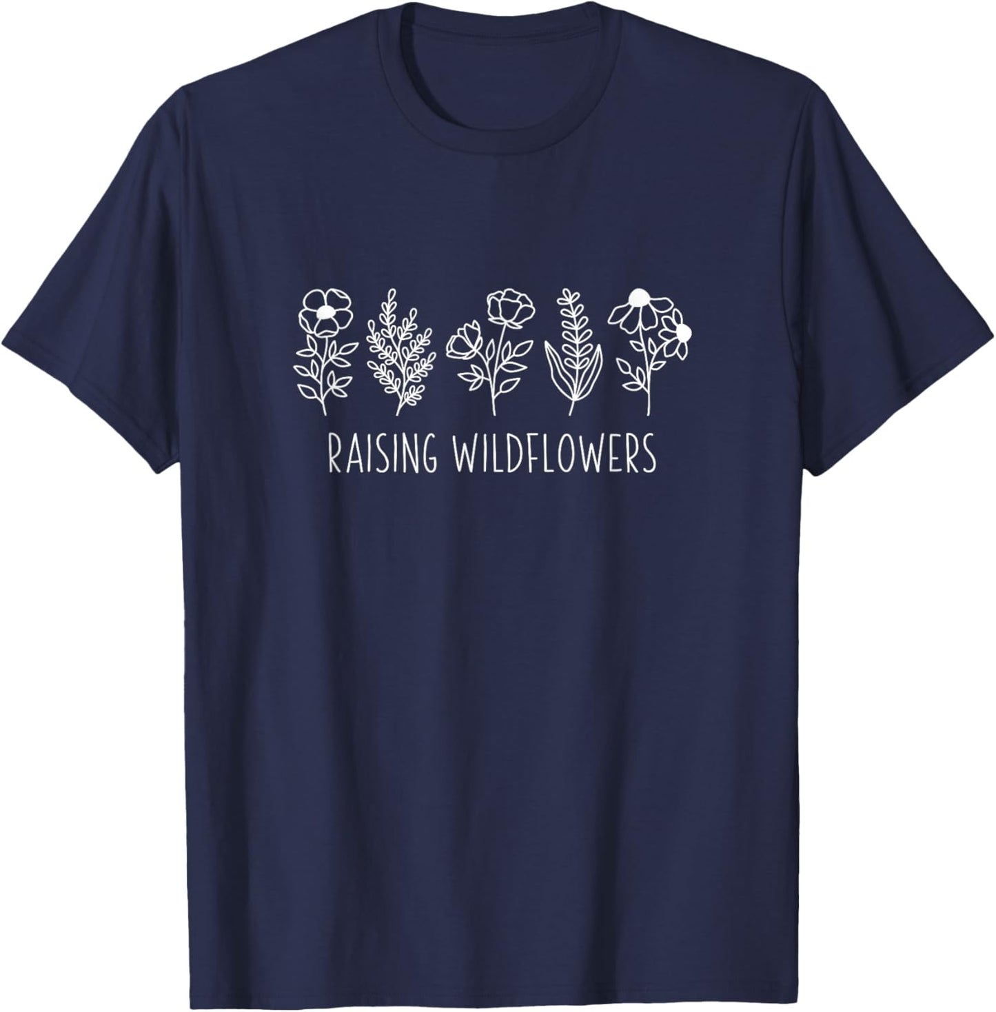 Raising wildflowers - mom to natural kids - kids in nature T-Shirt - T-Shirt | Navy