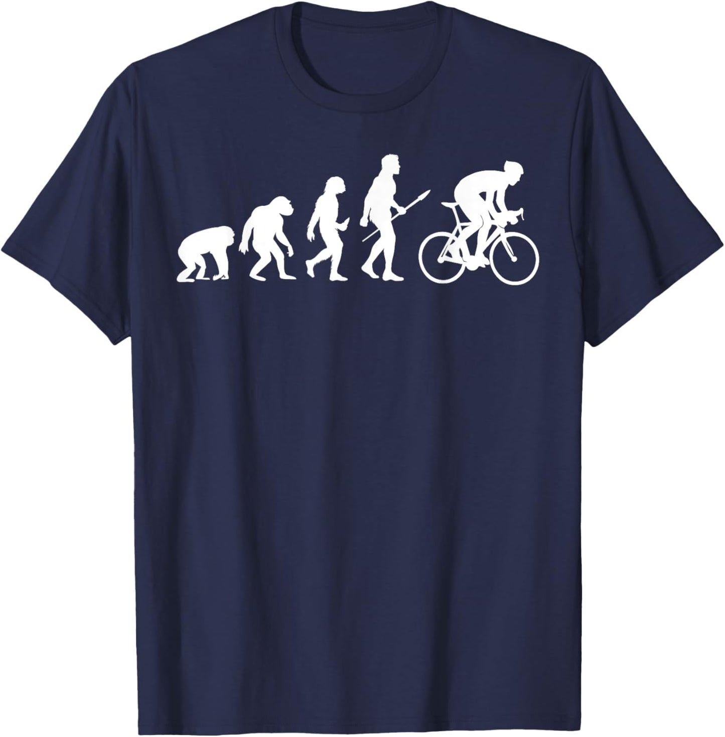 Cycling Evolution Funny Cycling Shirts Men Women Kids Biking T-Shirt - T-Shirt | Navy