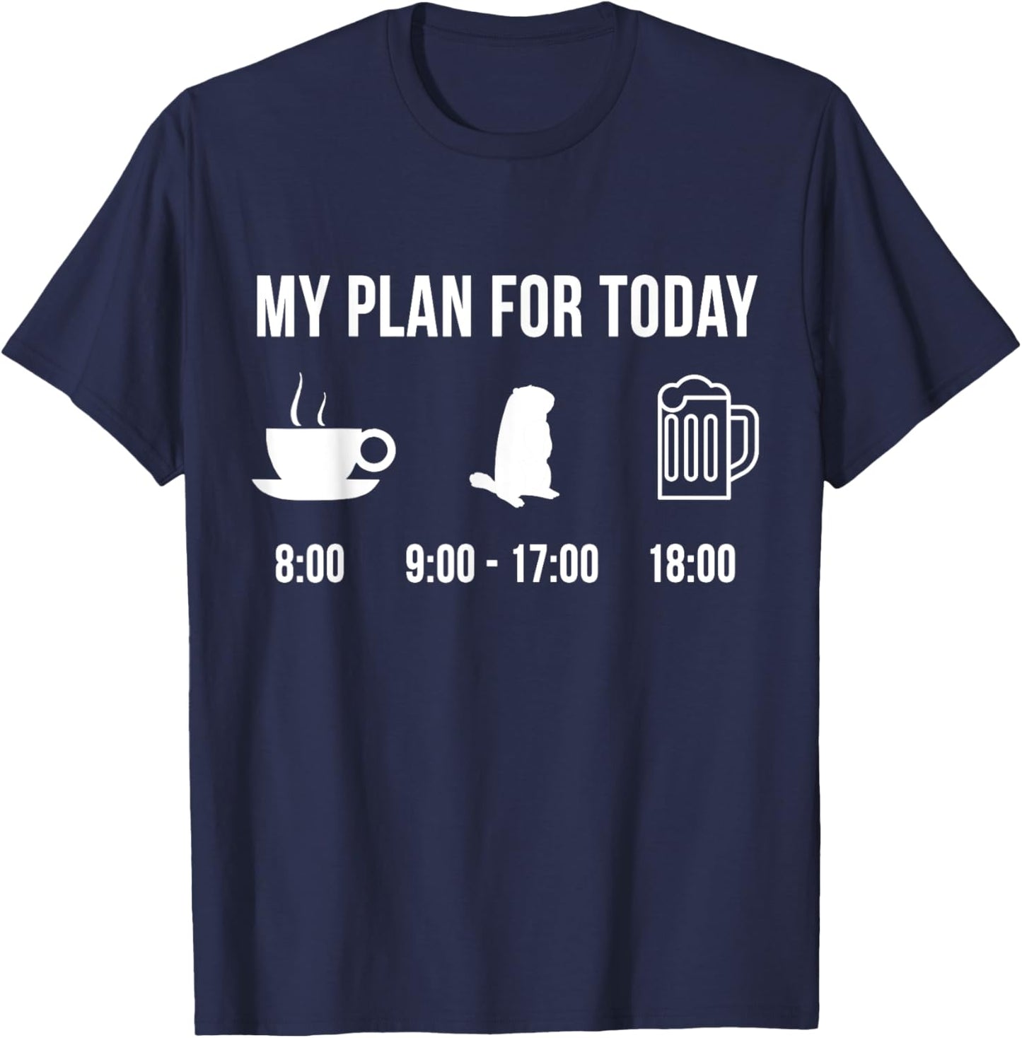 Funny Wild Groundhog Hunting Hunter My Plan For Today T-Shirt - T-Shirt | Navy