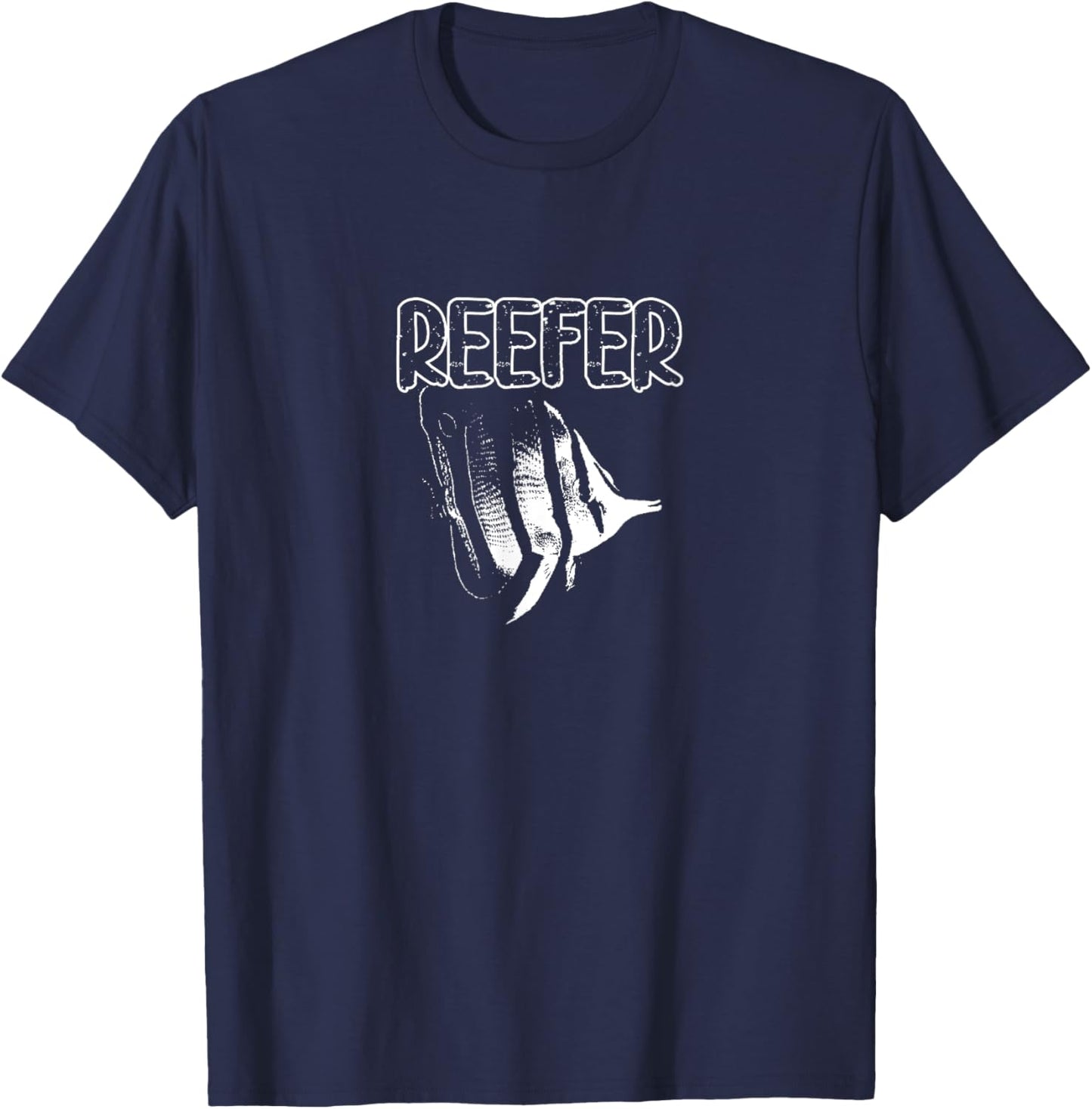 Aquarist Reef Copperband Butterfly Marine Reefer Fish T-Shirt - T-Shirt | Navy