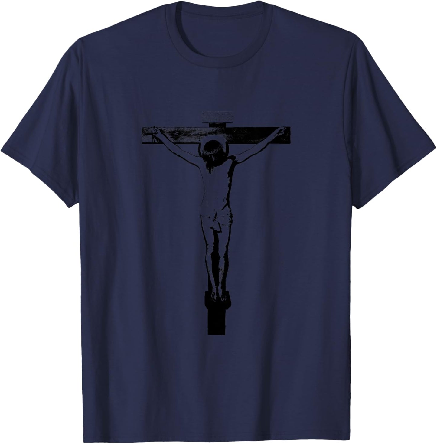 Catholic Crucifix with Jesus T-Shirt - T-Shirt | Navy