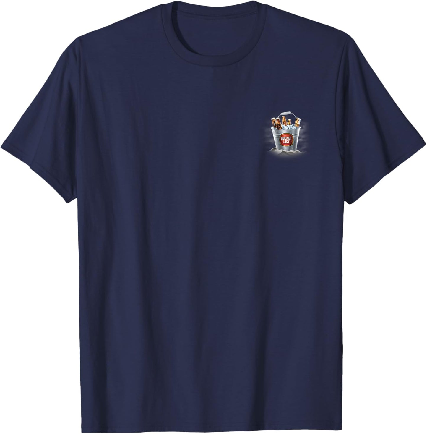 Trendy Beer Bucket List Front And Back T-Shirt - T-Shirt | Navy