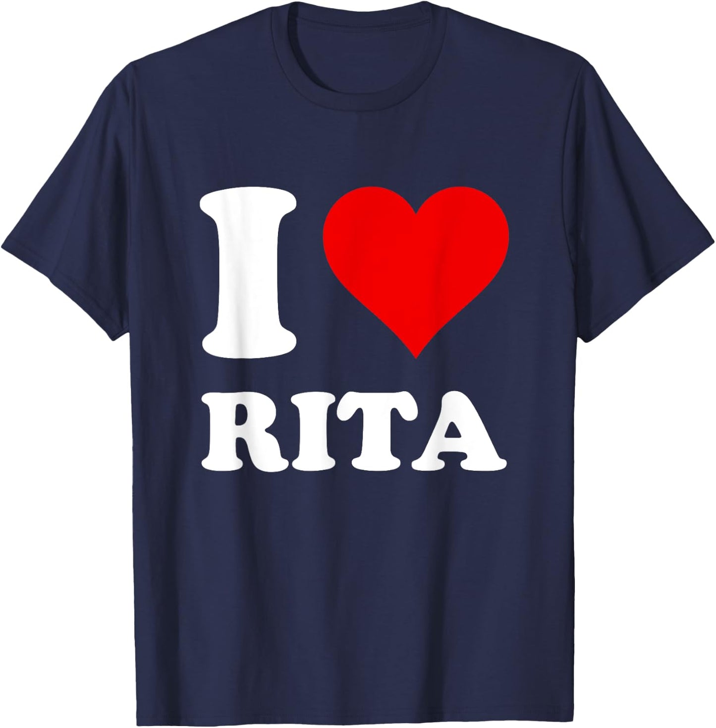 Red Heart I Love Rita T-Shirt - T-Shirt | Navy