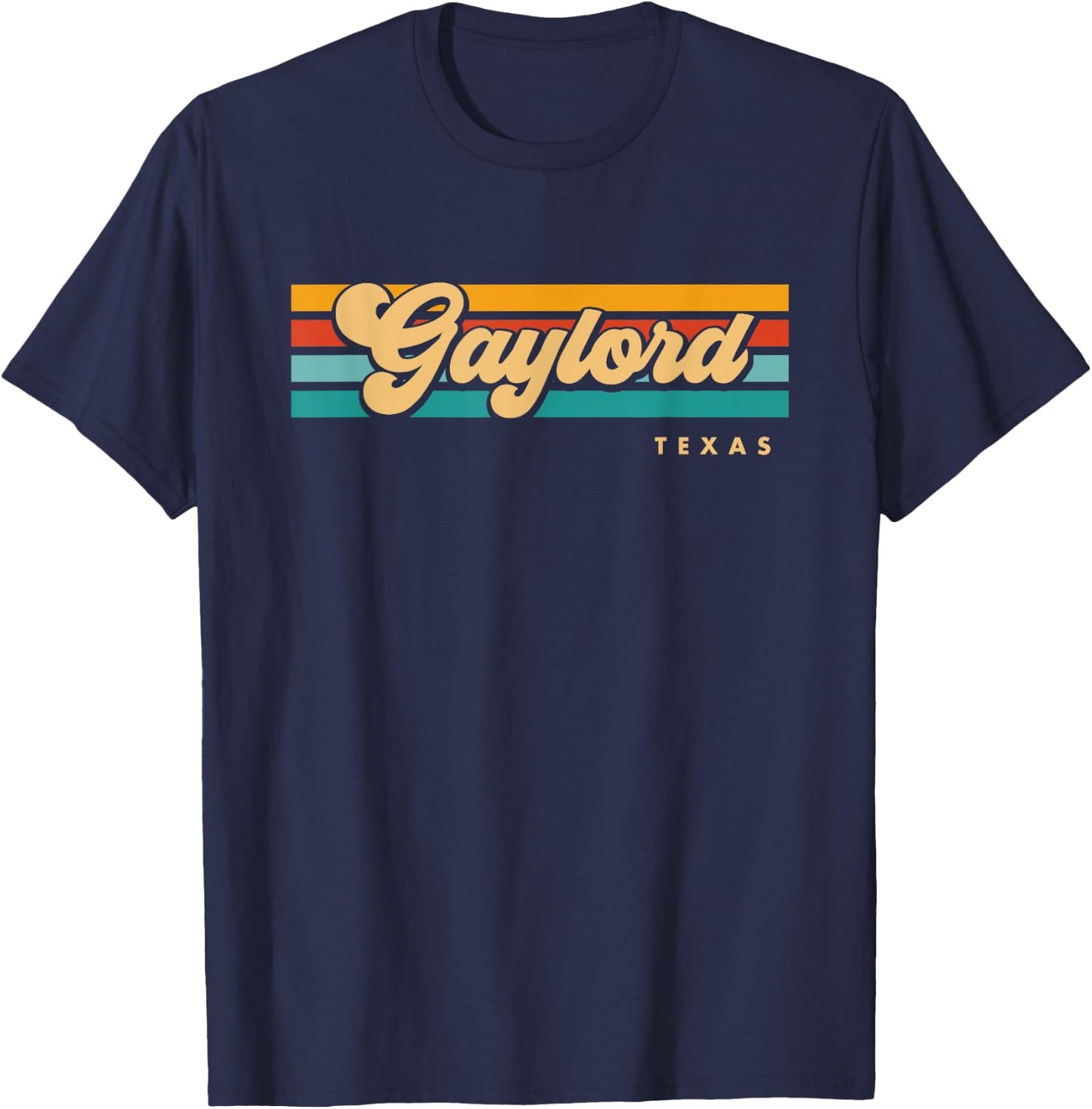 Vintage Sunset Stripes Gaylord, Texas T-Shirt - T-Shirt | Navy