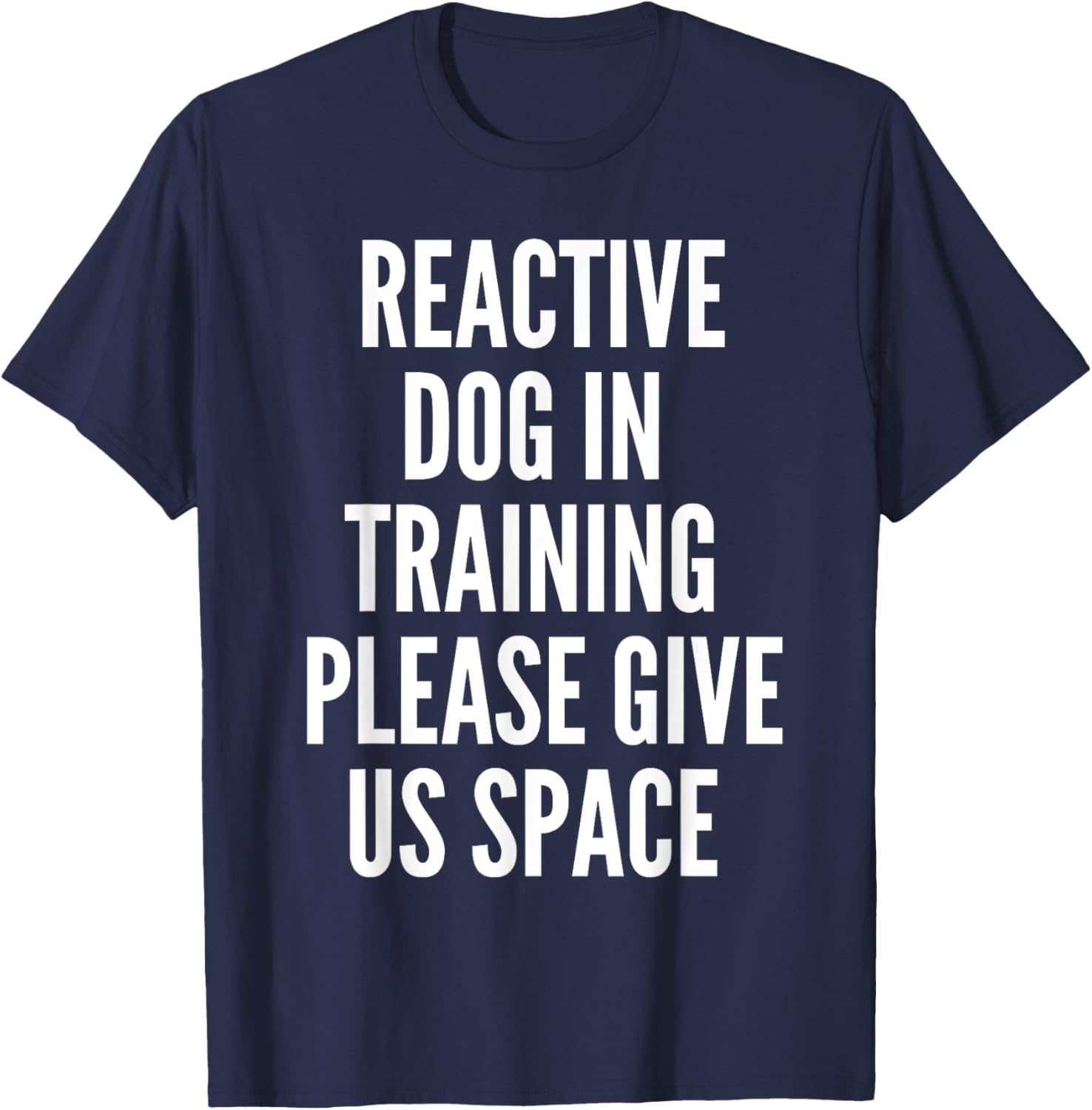 Nervous Dog Reactive Dog Owner Training Apparel -Adults Black Short Sleeve Dog Pattern T-Shirt - T-Shirt | Navy