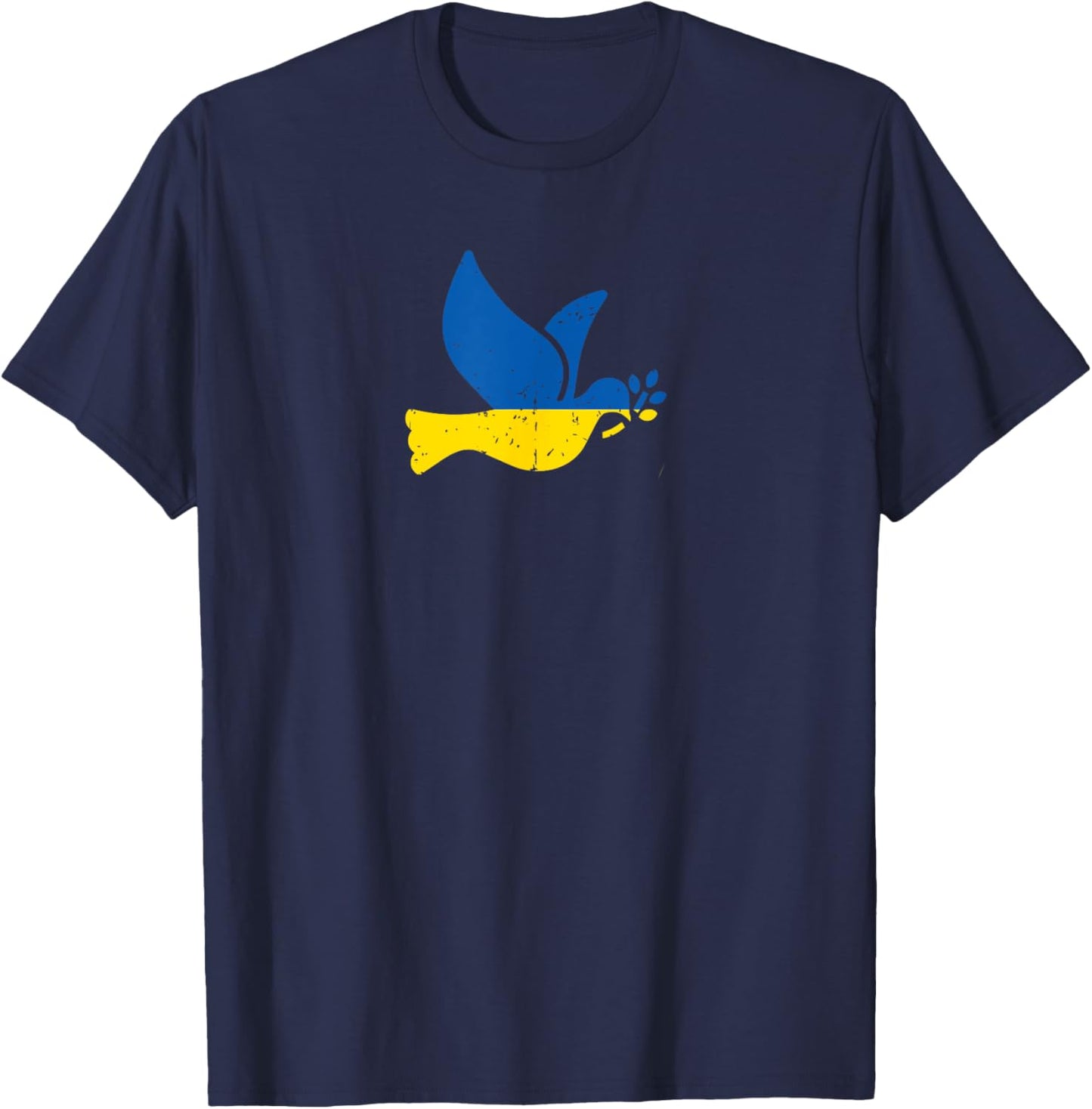 Ukrainian Peace Bird - Ukraine Flag Blue and Yellow Vintage T-Shirt - T-Shirt | Navy
