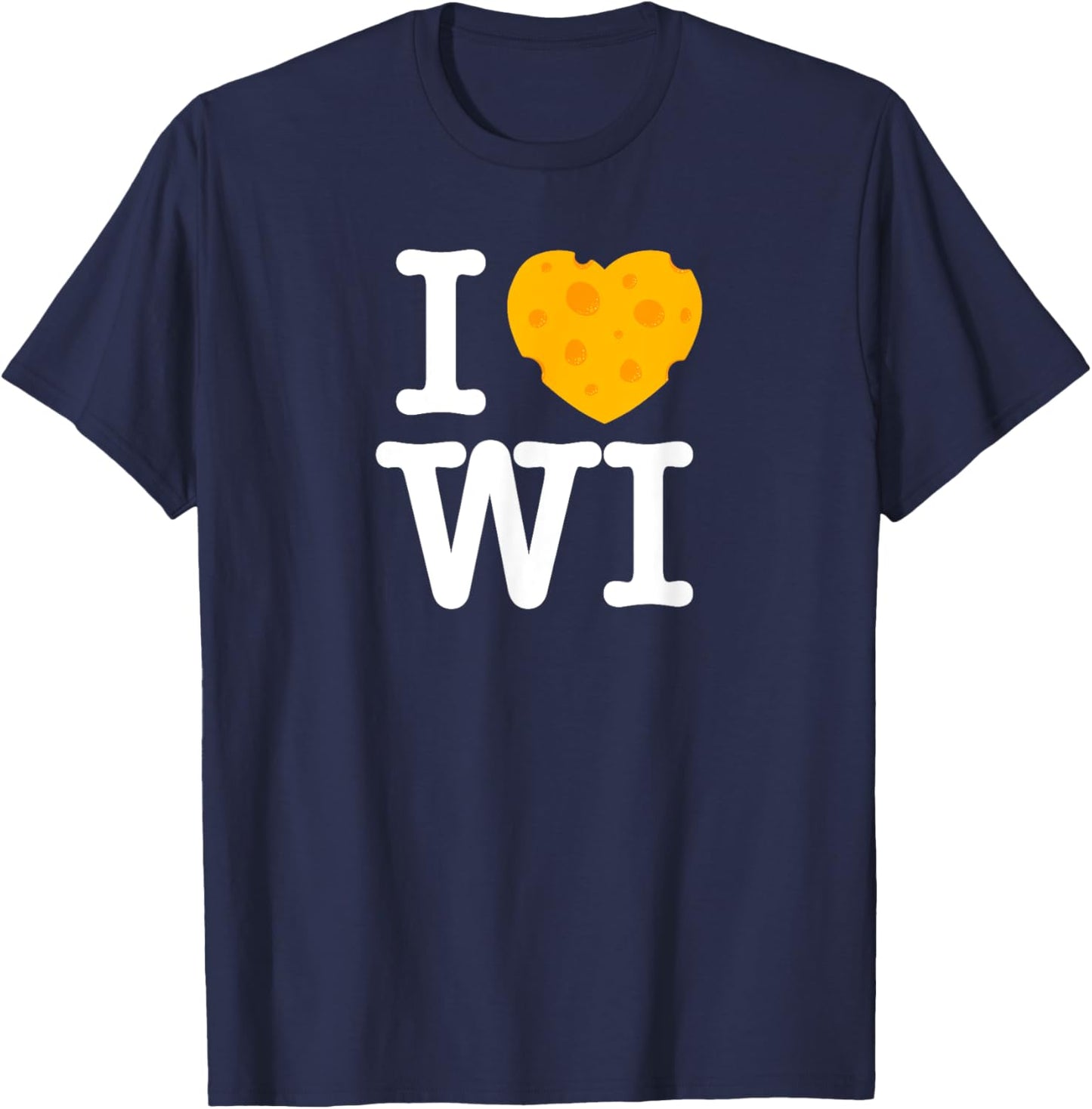 I Love Wisconsin - Cheese Heart WI T-Shirt - T-Shirt | Navy