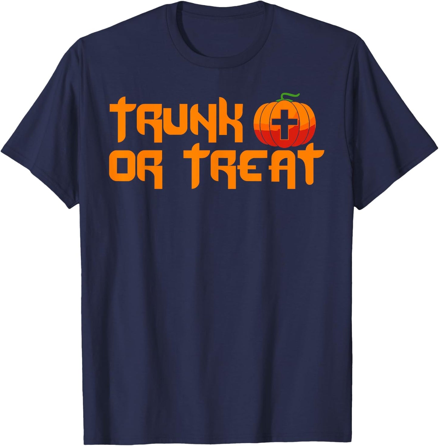 Trunk Or Treat Halloween Costume Christian Pumpkin Church T-Shirt - T-Shirt | Navy