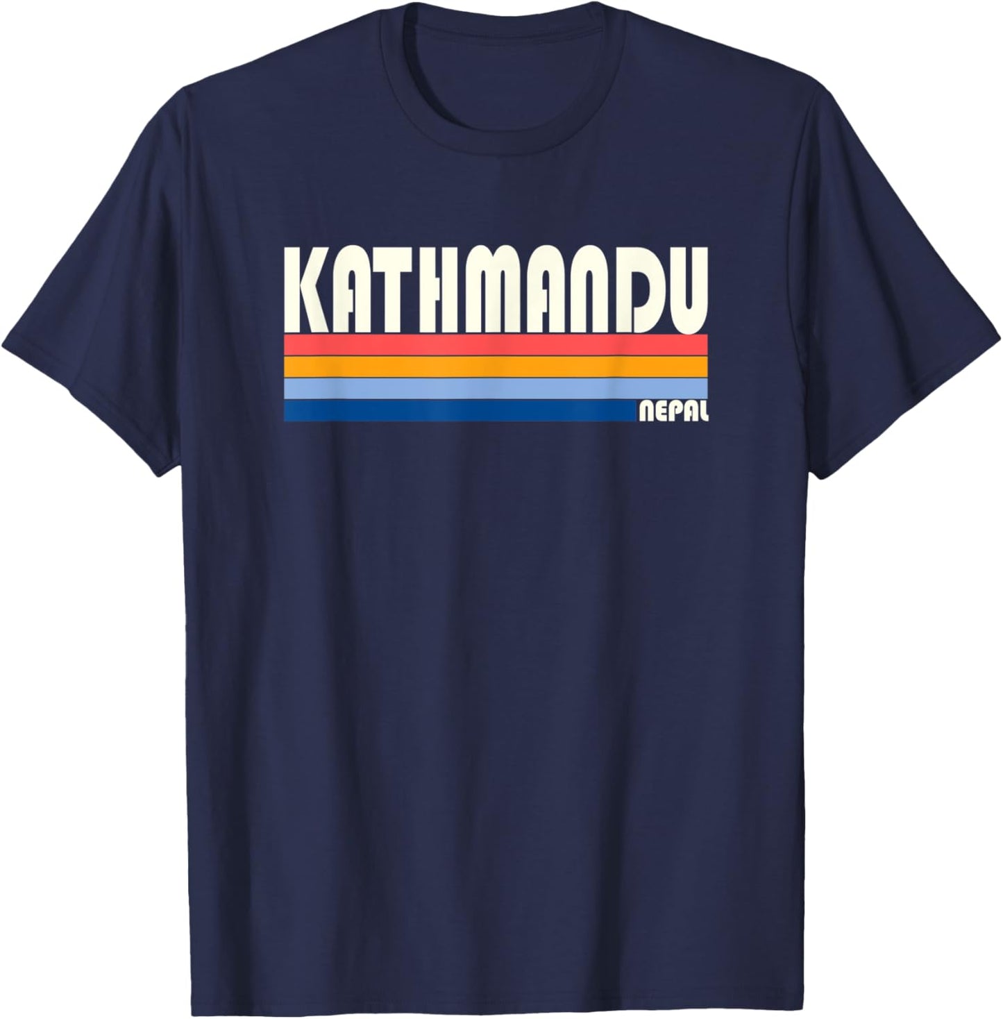 Retro Vintage 70s 80s Style Kathmandu, Nepal T-Shirt - T-Shirt | Navy