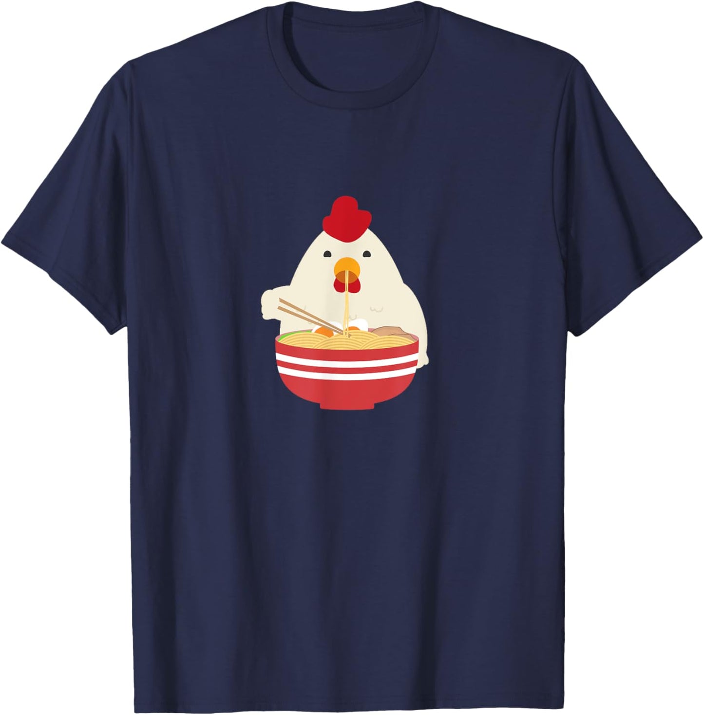 Ramen Chicken Noodle Soup Kawaii Anime T-Shirt - T-Shirt | Navy