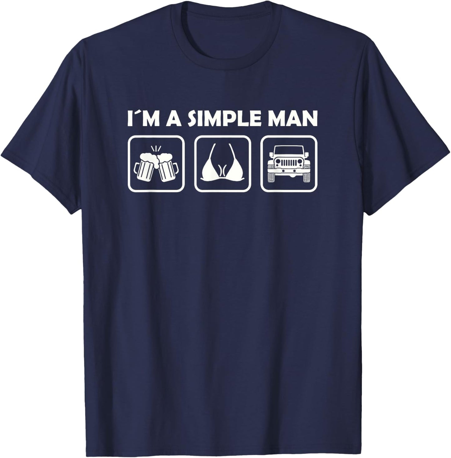 I´m A Simple Man Beer Offroad T-Shirt - T-Shirt | Navy