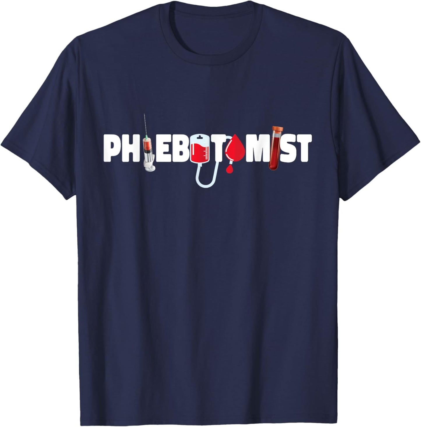 Phlebotomist Tech Technician T-Shirt - T-Shirt | Navy