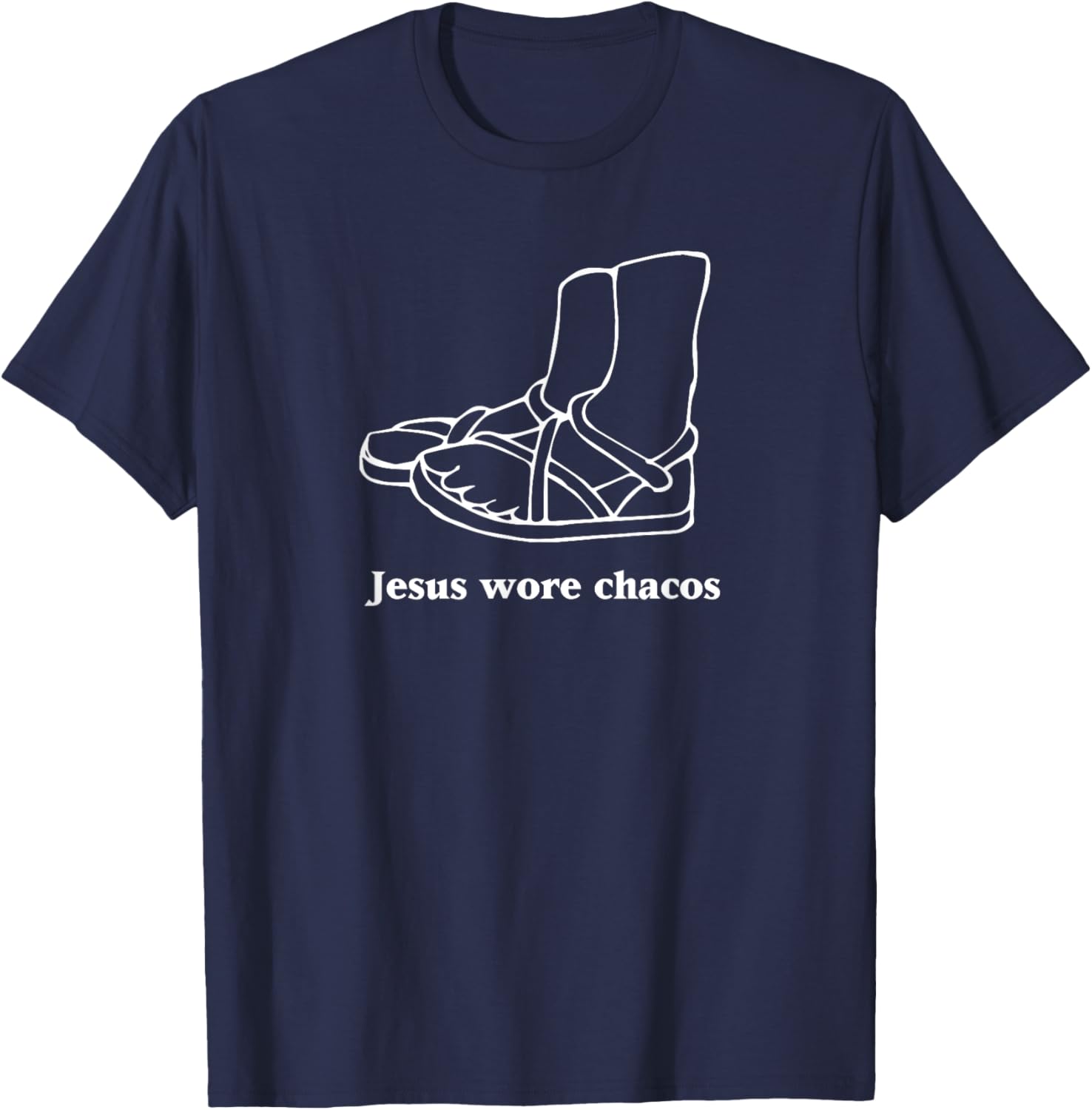 Jesus Wore Chacos T-Shirt - T-Shirt | Navy