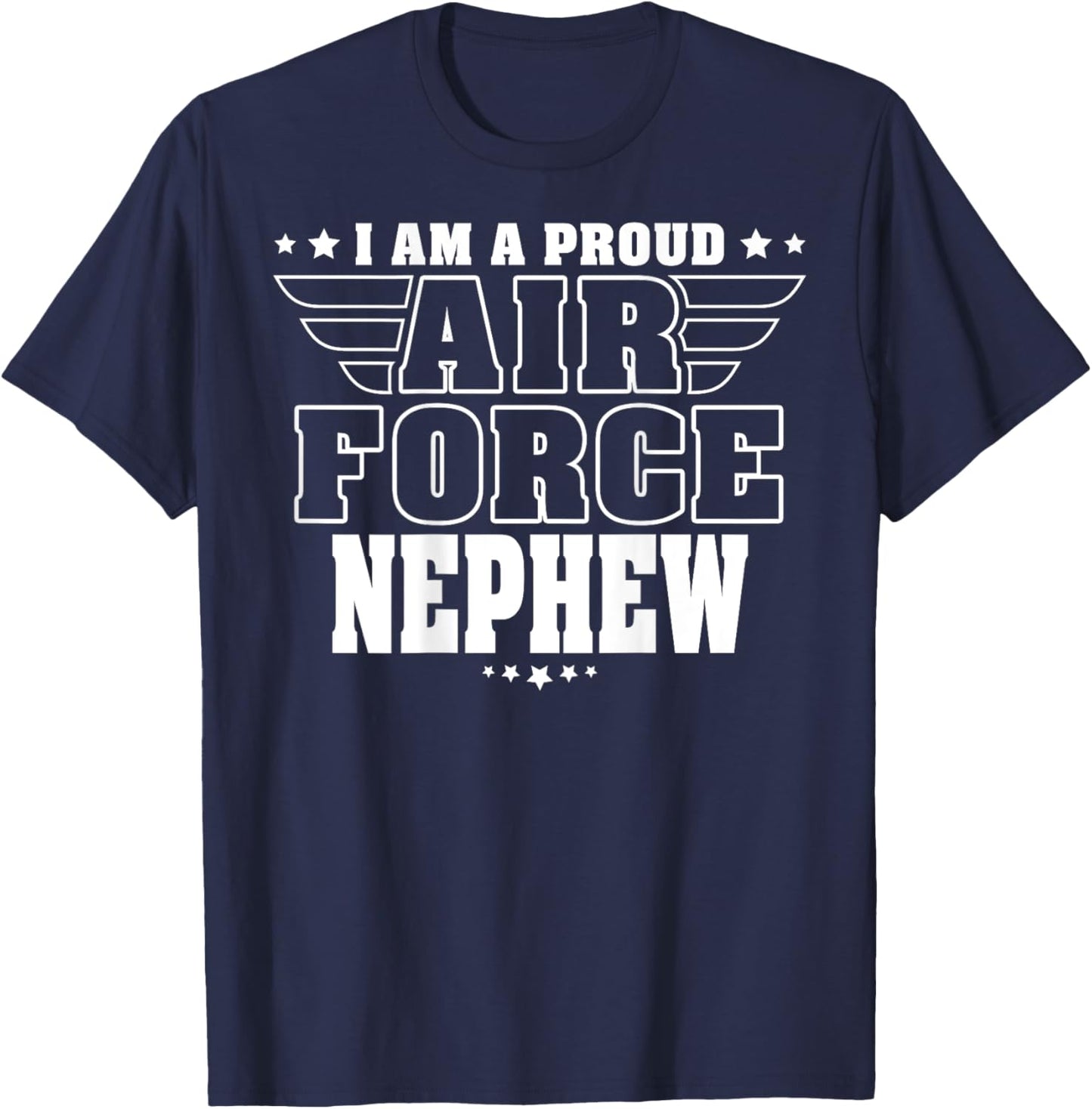 Proud Air Force Nephew Patriotic Pride Military Family Kids Men T-Shirt - T-Shirt | Navy