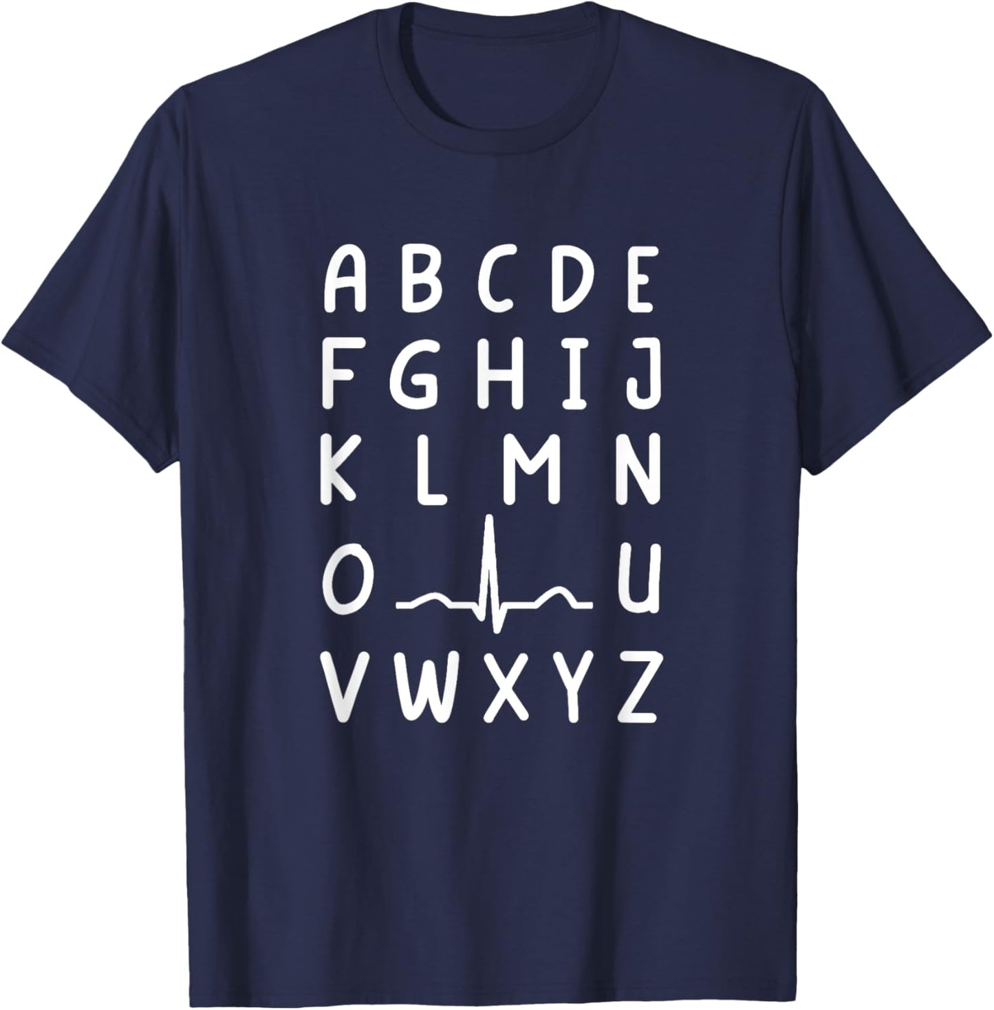 Nurse PQRST Nursing Student Ekg Alphabet Funny Nurse T-Shirt - T-Shirt | Navy