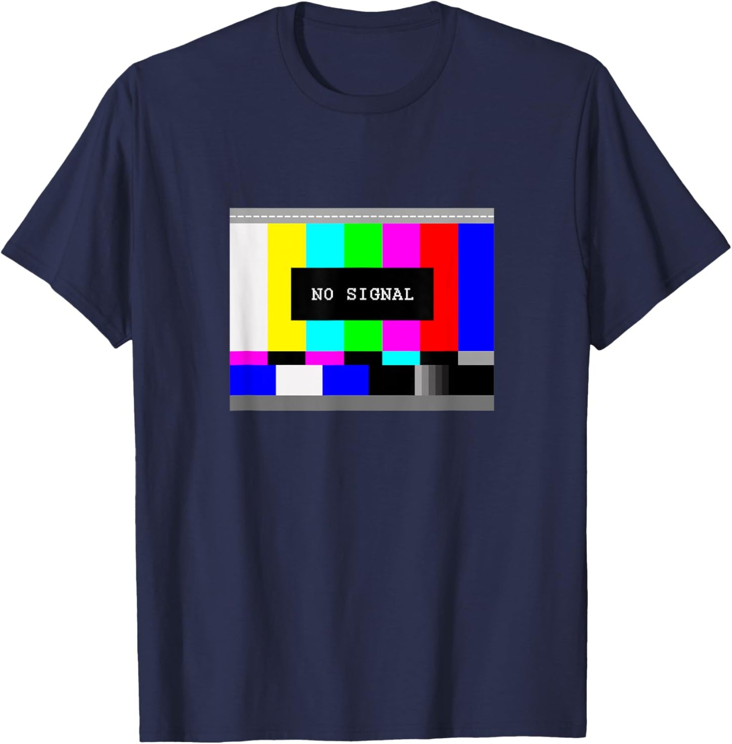Test Image No Signal Still Picture Retro Analogue TV Motif T-Shirt - T-Shirt | Navy