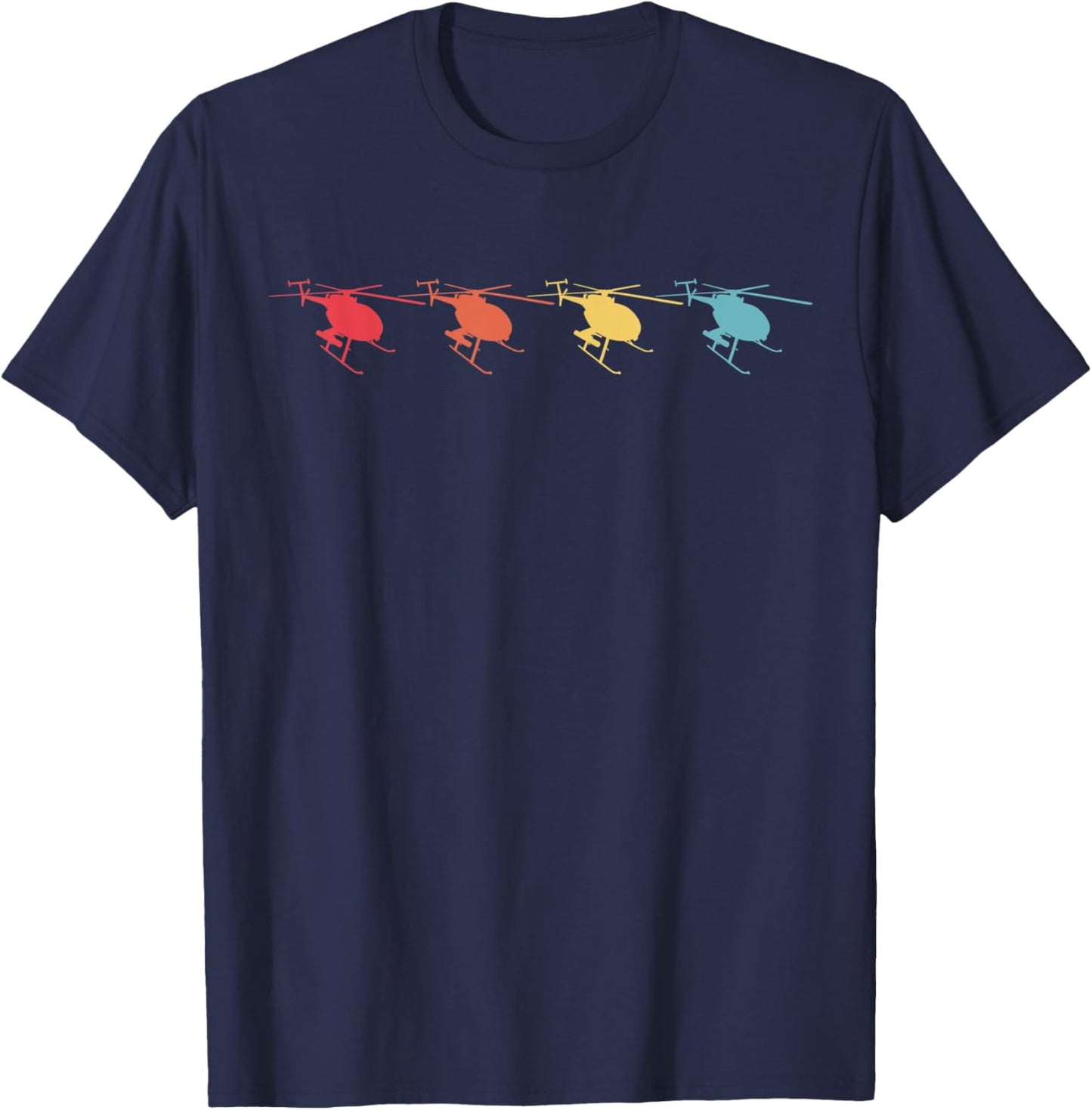 Retro MH-6 Little Bird Military Helicopter T-Shirt - T-Shirt | Navy