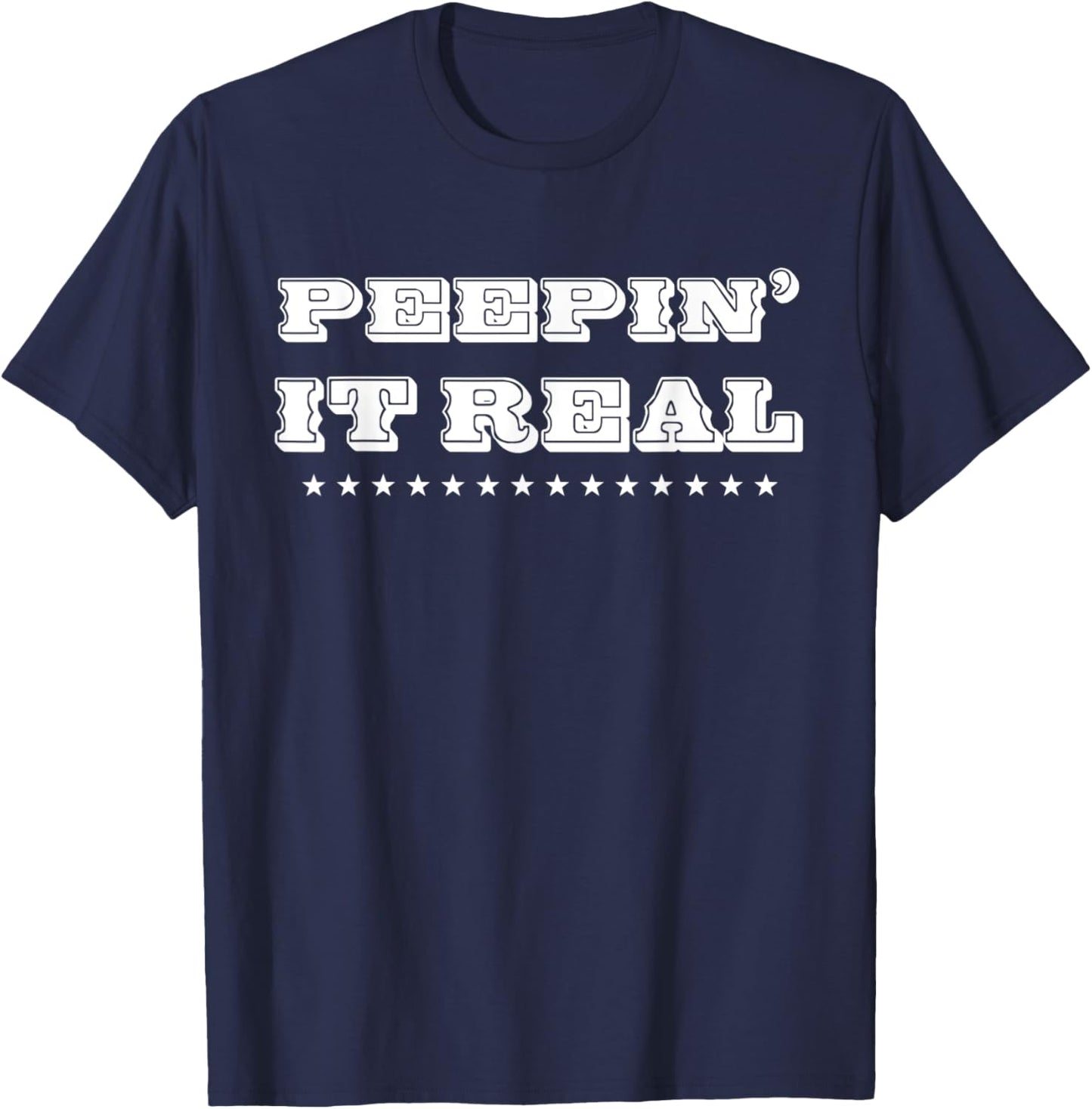 Rabbit Peepin' It Real Easter Funny Novelty T-Shirt - T-Shirt | Navy