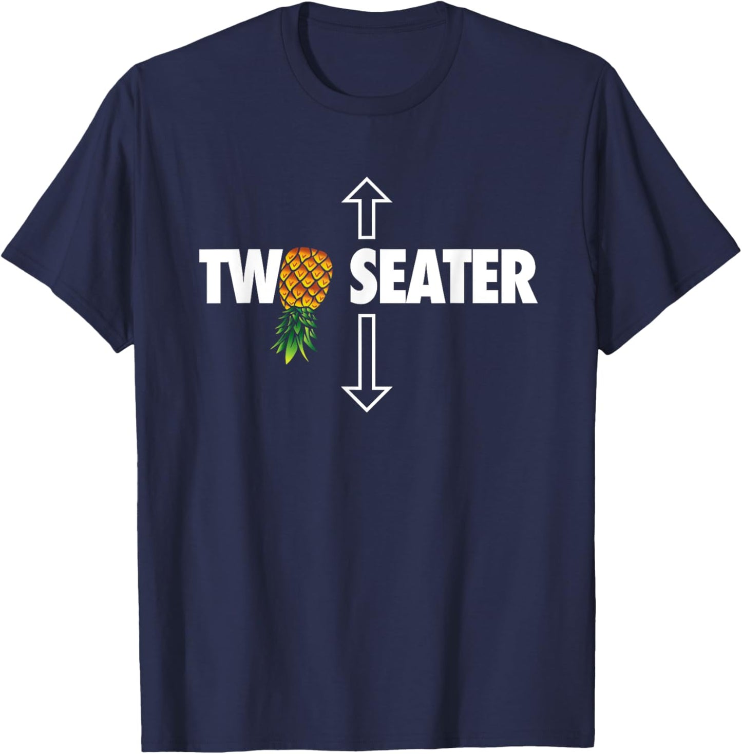 Two Seater Swinger funny Upside Down Pineapple Swinger T-Shirt - T-Shirt | Navy