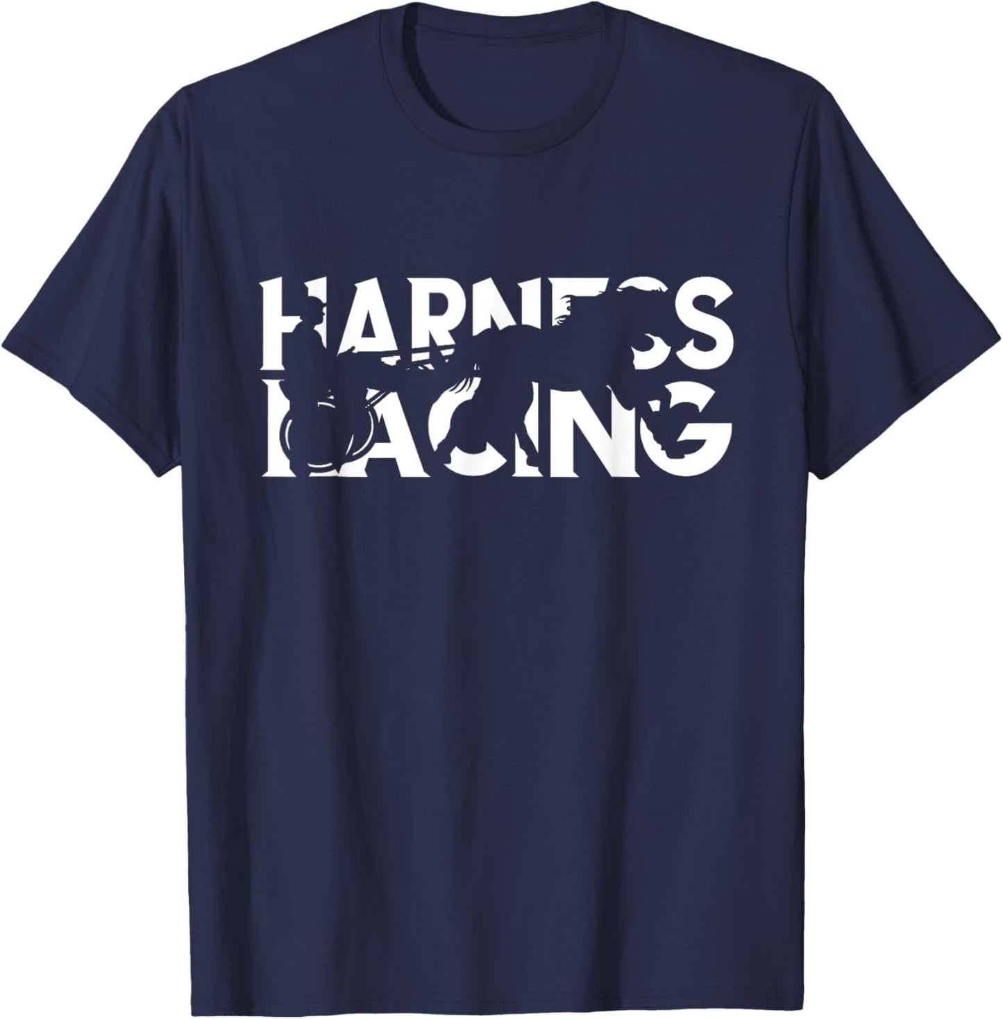 Harness Racing Horse Racer Trotting Horse Racing Equitation T-Shirt - T-Shirt | Navy
