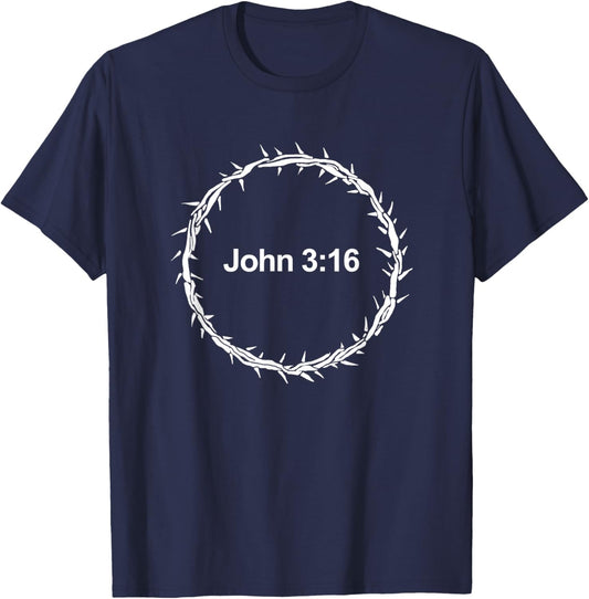 Crown of Thorns John 3:16 T-Shirt - T-Shirt | Navy