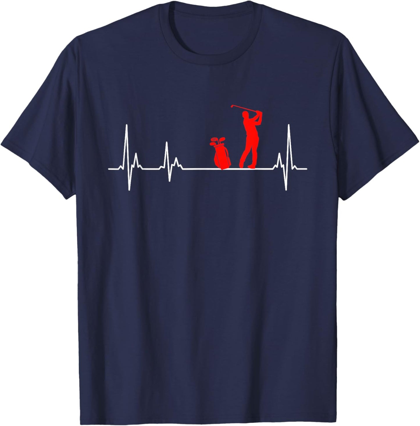 Golfer golfer heartbeat golf T-Shirt - T-Shirt | Navy