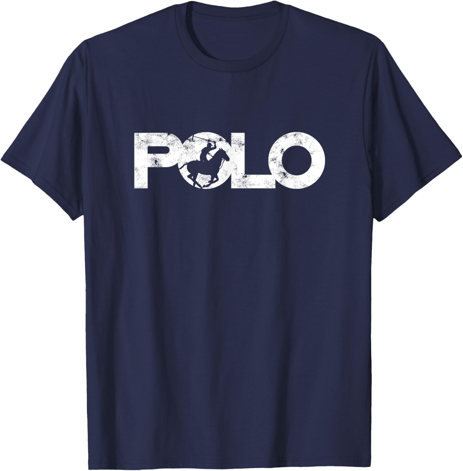 Equestrian - Sport - Mallet Polo Horseback Riding -Youth Black Cotton 60% Polyester 40% Short Sleeve Polo Shirt Small T-Shirt - T-Shirt | Navy
