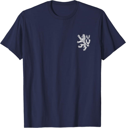 Czech Republic Coat of Arms Double Tailed Lion Flag T-Shirt - T-Shirt | Navy