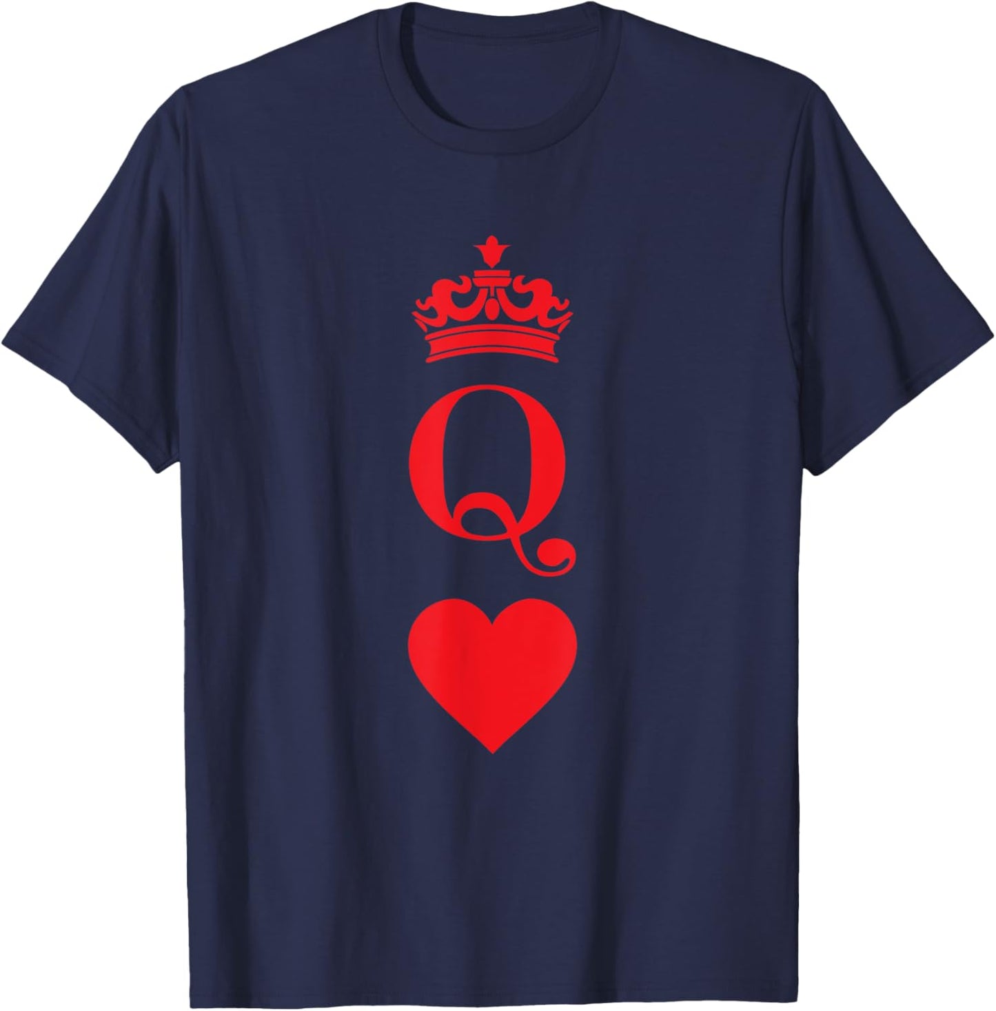 Queen & King Cards Shirt For Valentine Matching Couple T-Shirt - T-Shirt | Navy
