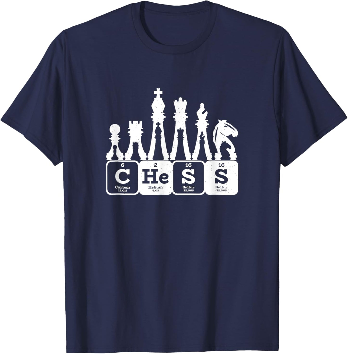 Periodic Table Elements Chess T-Shirt - T-Shirt | Navy