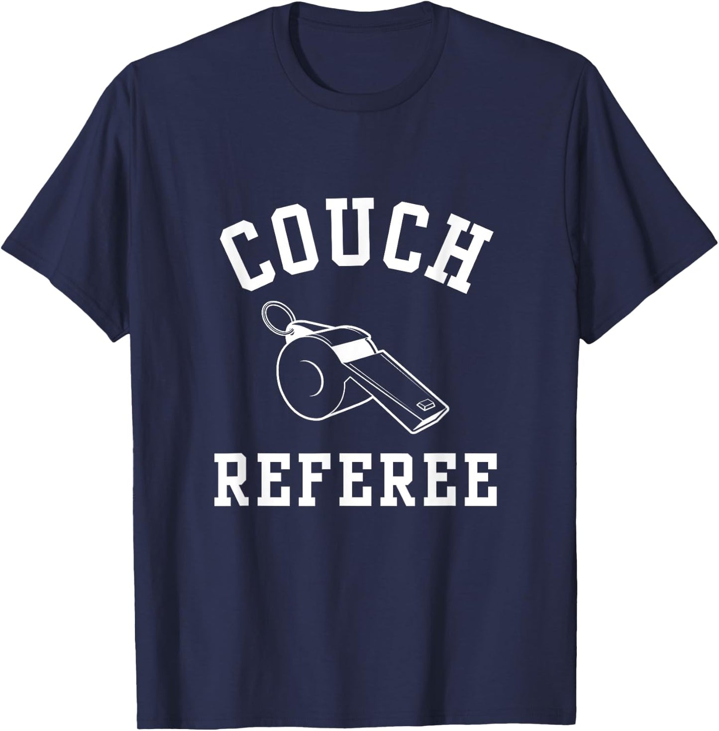 Couch Referee Armchair Football Whistle T-Shirt - T-Shirt | Navy